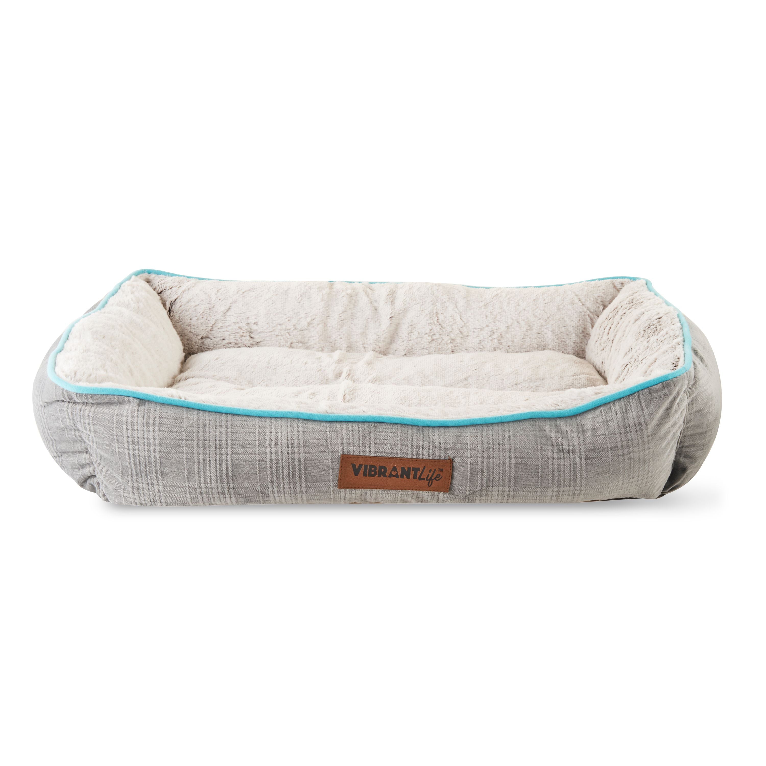 Vibrant Life Luxe Cuddler Pet Dog Bed， Medium， Gray