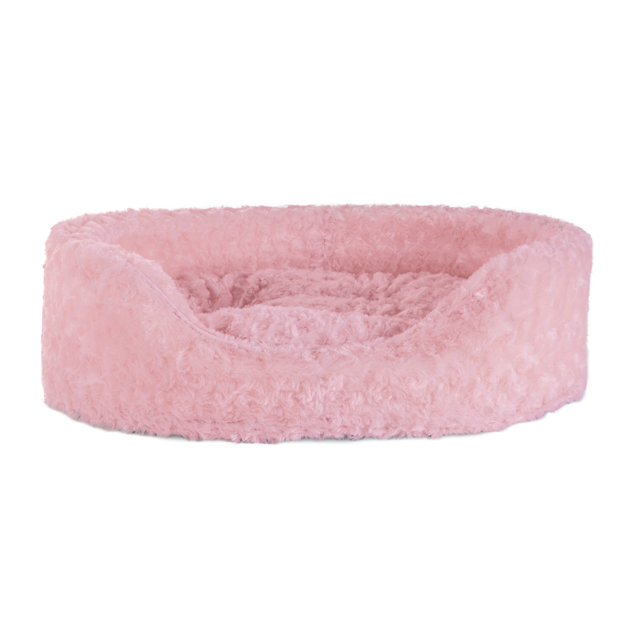 FurHaven | Oval Ultra Plush Pet Bed for Dogs and Cats， Strawberry， Medium