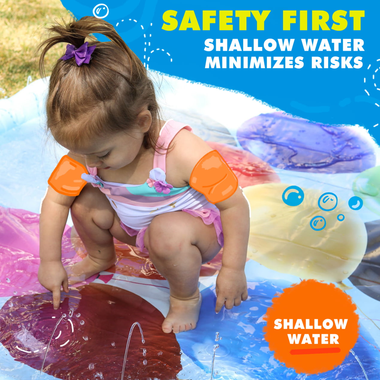SplashEZ Splash Pad， Baby Pool and Sprinkler for Kids