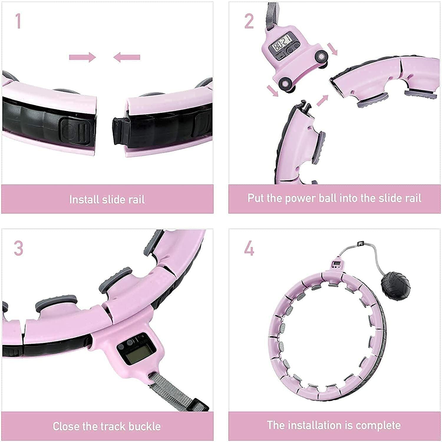 Weighted Hula Hoop，Weight Loss Exercisers，Portable Tape Measure Smart Hula Hoop