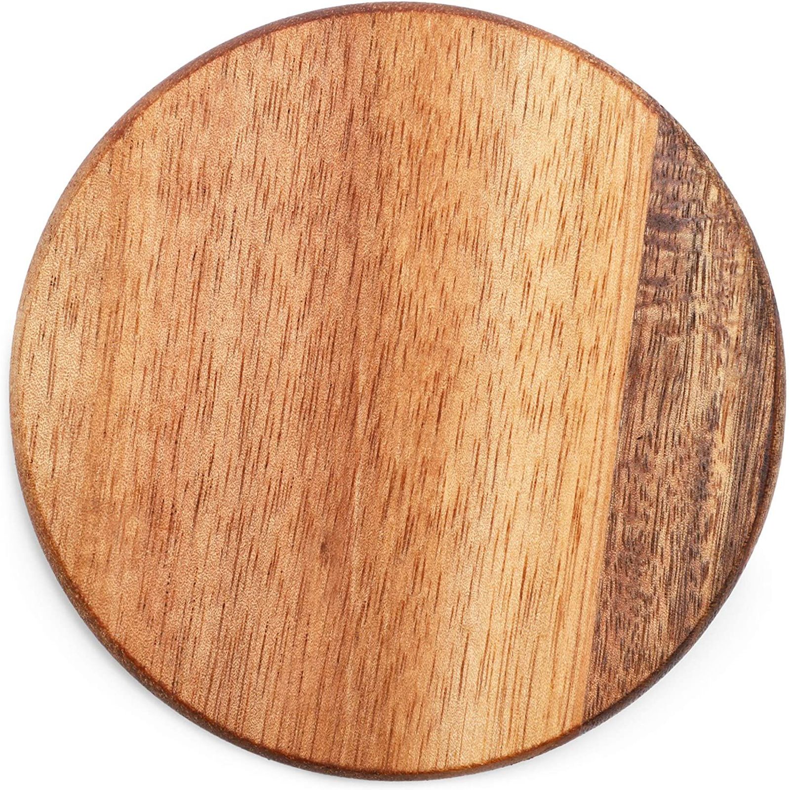 8 Pack Wooden Coasters for Drinks， Glasses， Tabletops， Dark Brown， 4 in