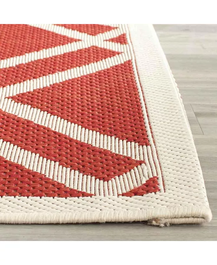 Safavieh Courtyard Red and Bone 5'3