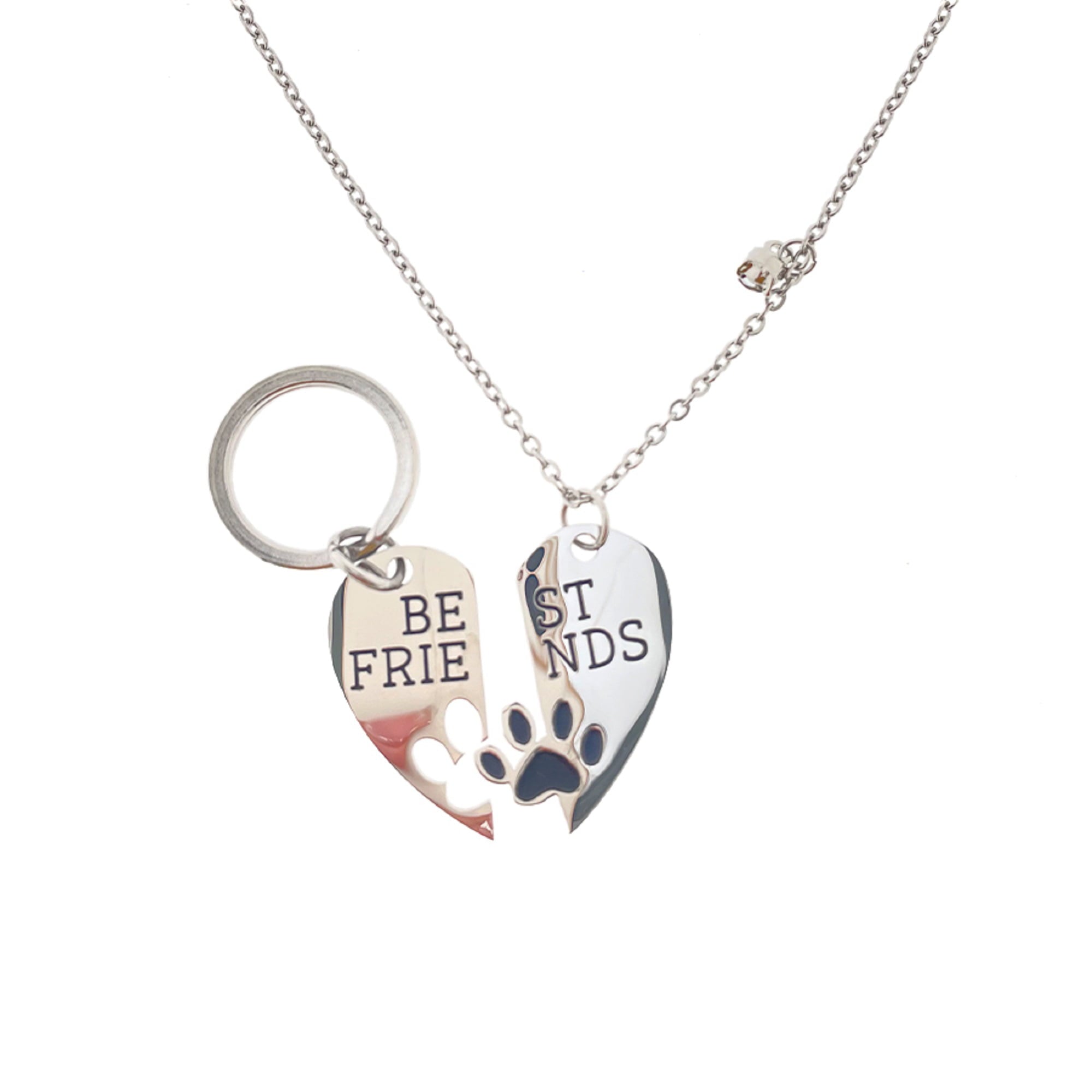 Connections from Hallmark Stainless Steel Dog Best Friends Tag and Necklace Set