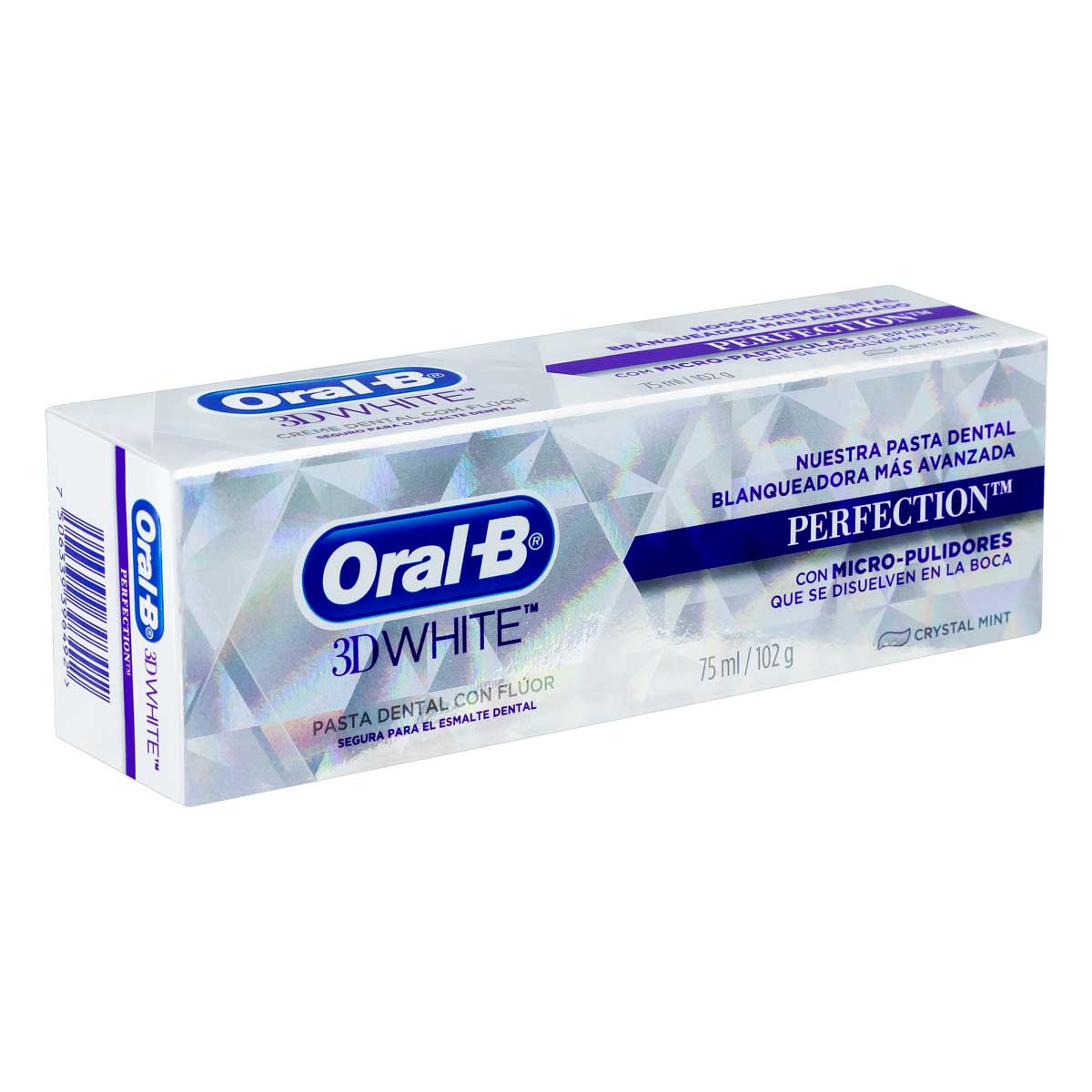 Creme Dental com Fluor Crystal Mint Oral-B 3D White Perfection Caixa 102g