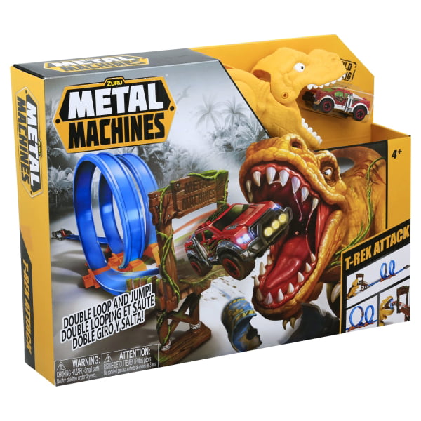 Metal Machines T-Rex Attack Building Trackset with Mini Racing Car by ZURU