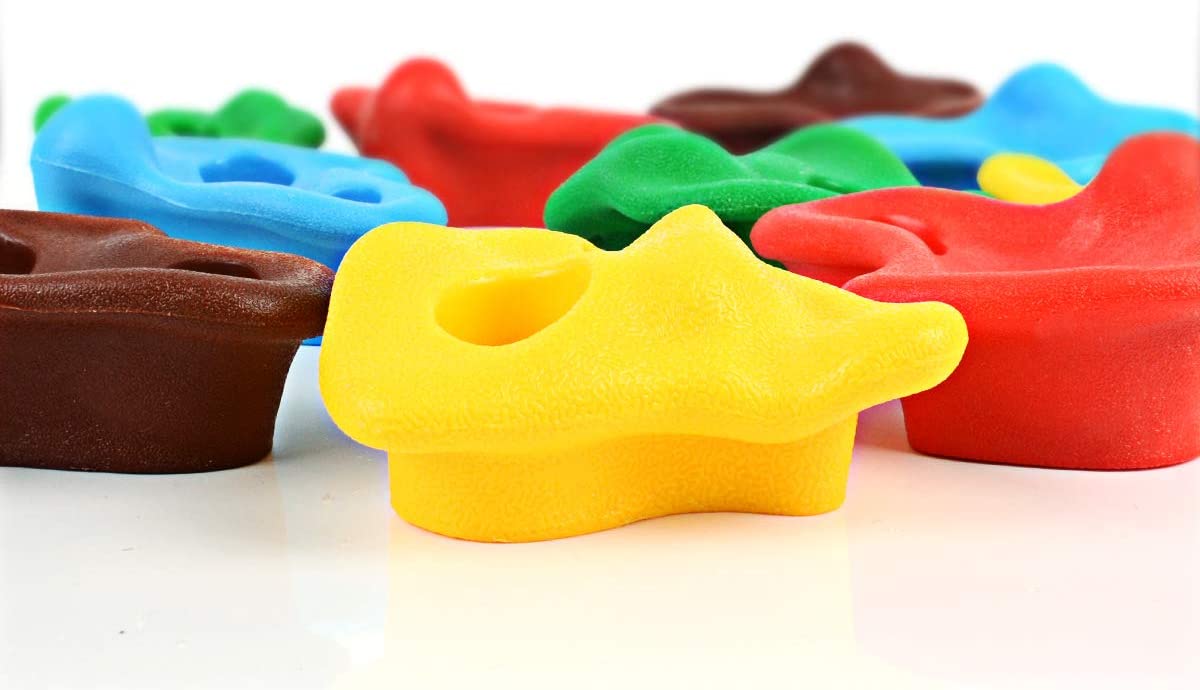 Brizi Living 20 Rock Climbing Holds for Kids， Adult Climbing Rock Wall Grips with 2 Handles， 5.9ft Knotted Rope for Indoor and Outdoor Playground Play Set