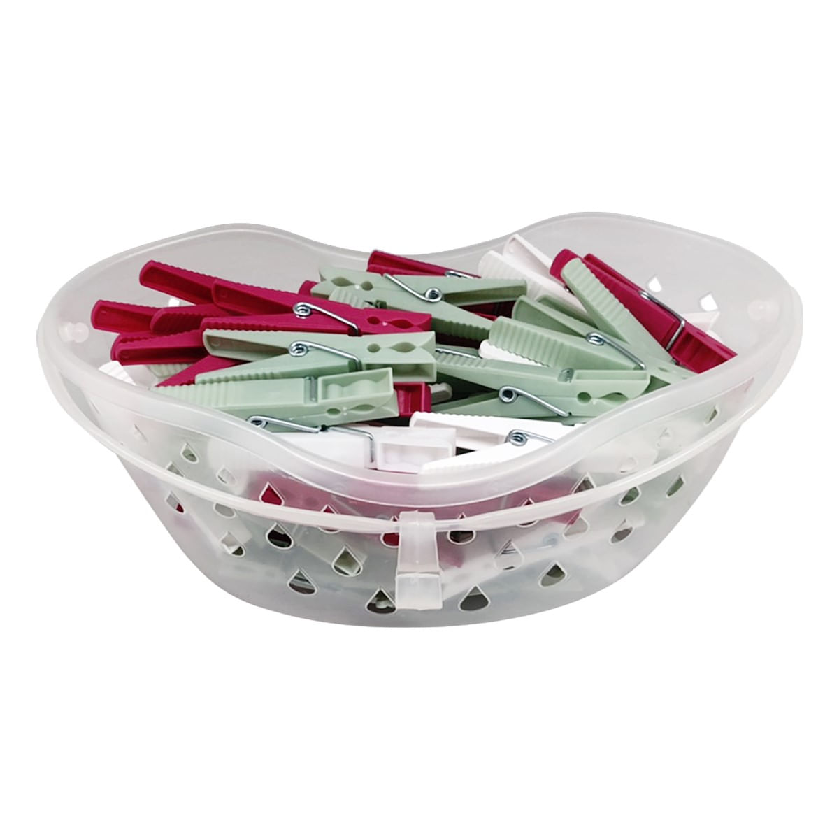 Conjunto de Prendendores para Roupa com Cesto com 80 pecas Carrefour