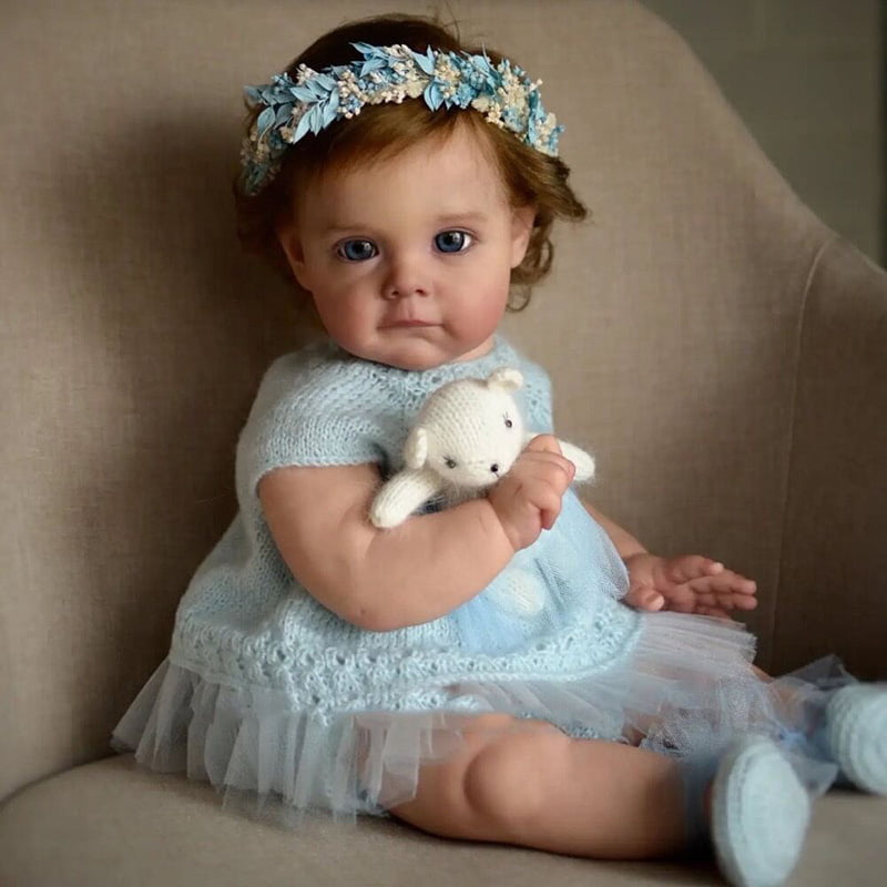 60CM 24inch Reborn Baby Dolls Handmade Reborn Toddler Girl with Long hair