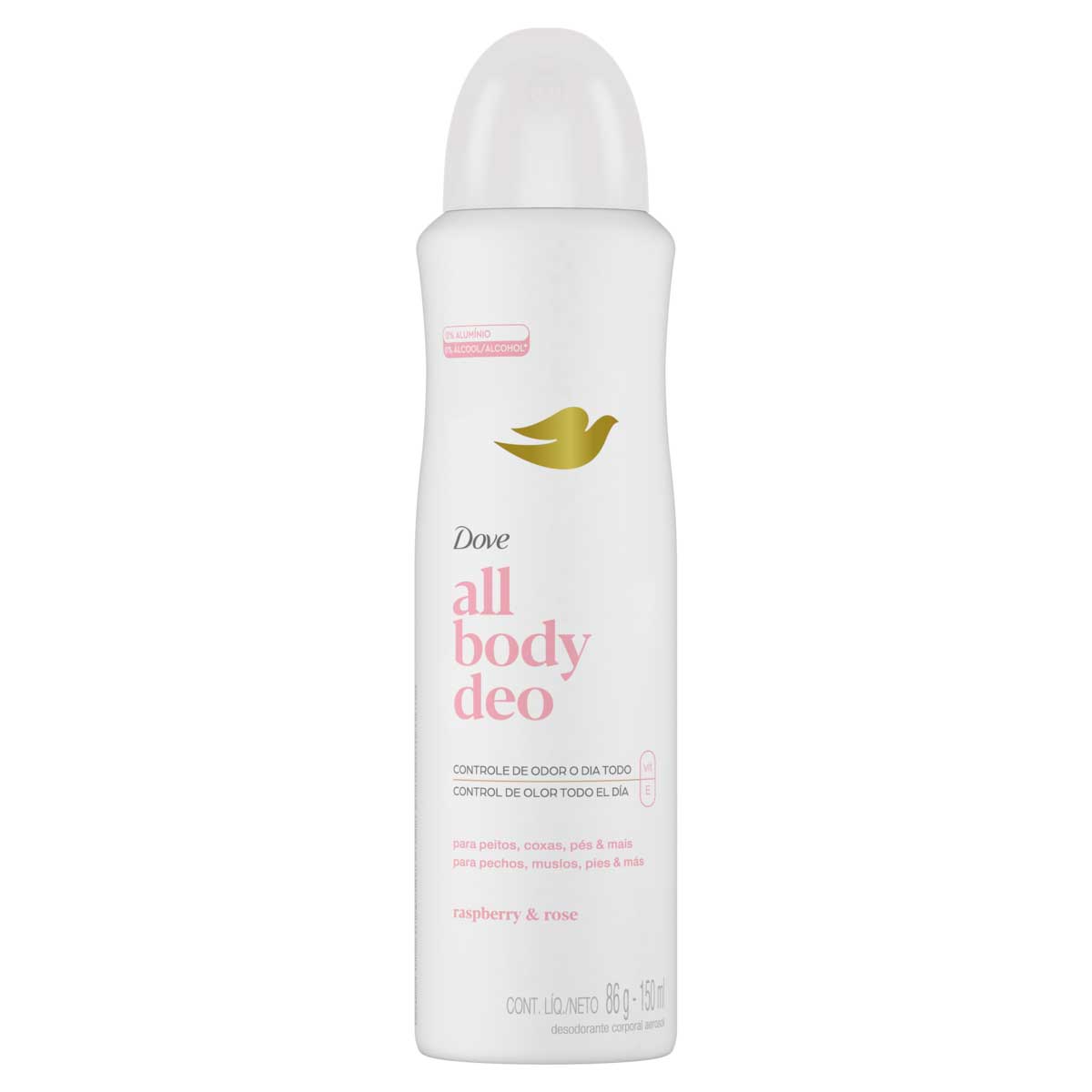Desodorante Aerossol Raspberry & Rose Dove All Body Deo 150ml Spray