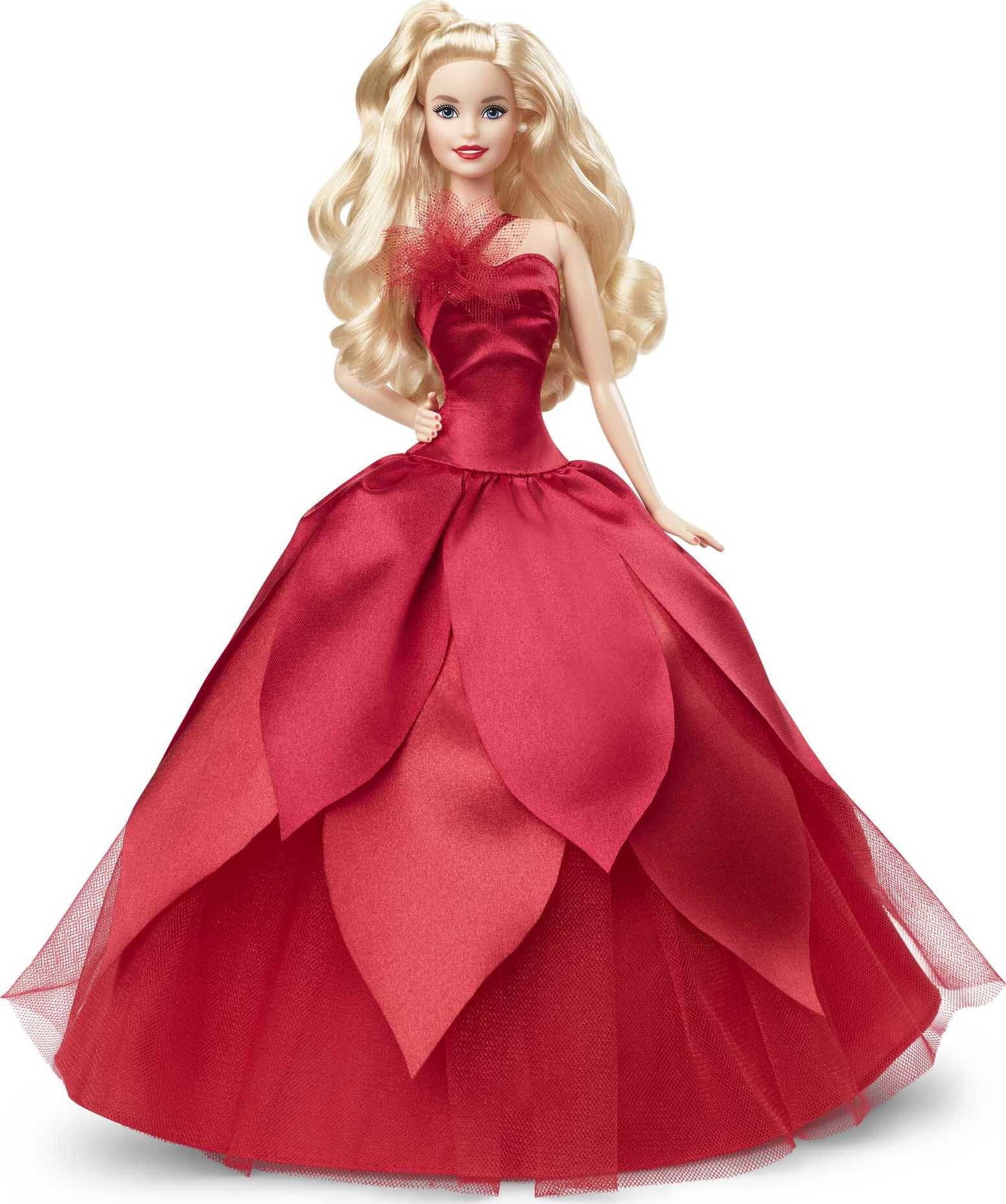 Barbie Signature 2022 Collectible Holiday Doll with Blonde Hair & Poinsettia Gown
