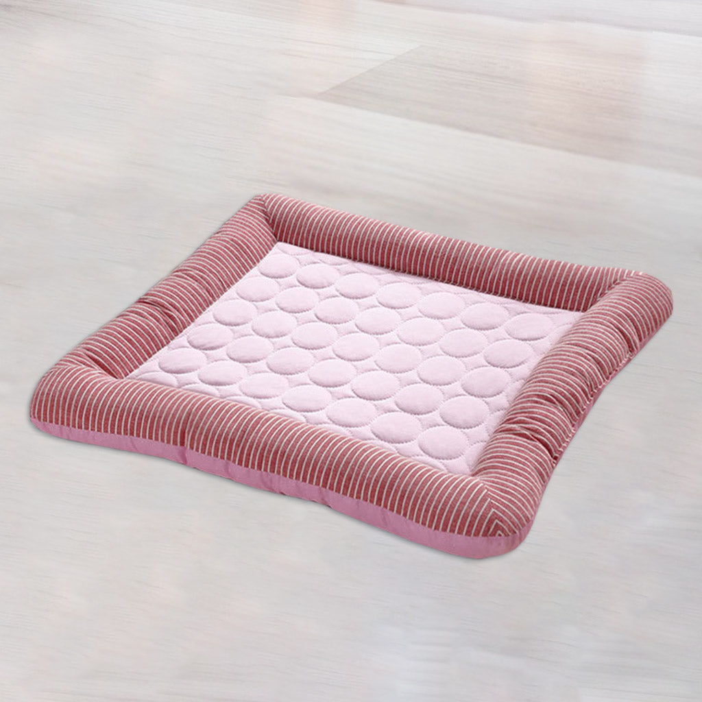 Dog Cage Mat Pets Self Cooling Mattress Bed Pad Sleeping Mat Pink 45x35cm
