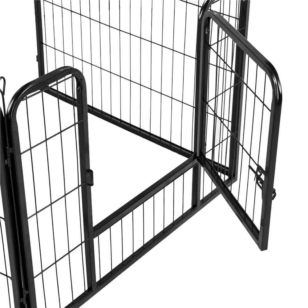 Topeakmart 6 Panels Heavy Duty Pet Playpen Dog Exercise Pen Cat Fence， 23.6''H， Black