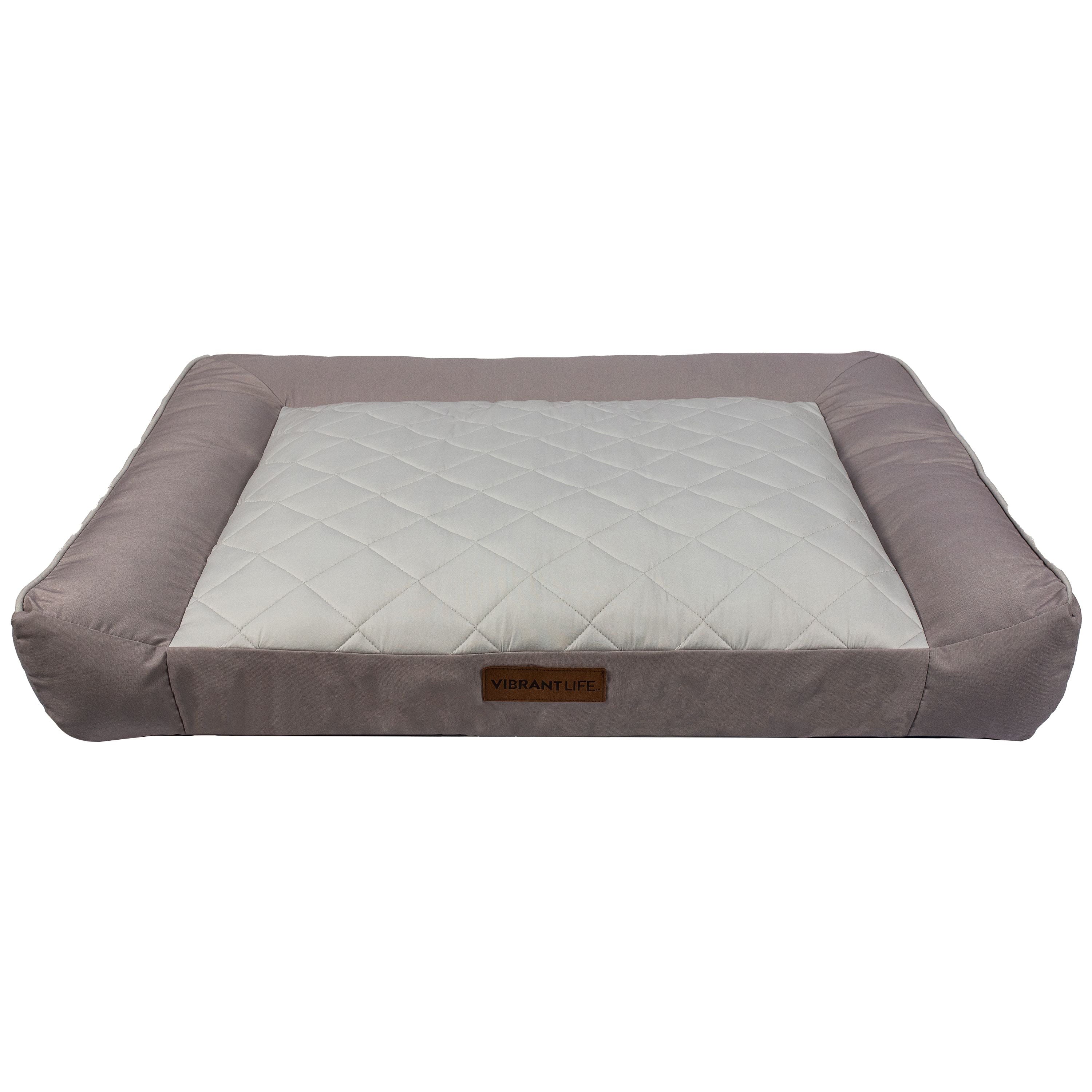 Vibrant Life Large Deluxe Cooling Couch Dog Bed， Tan