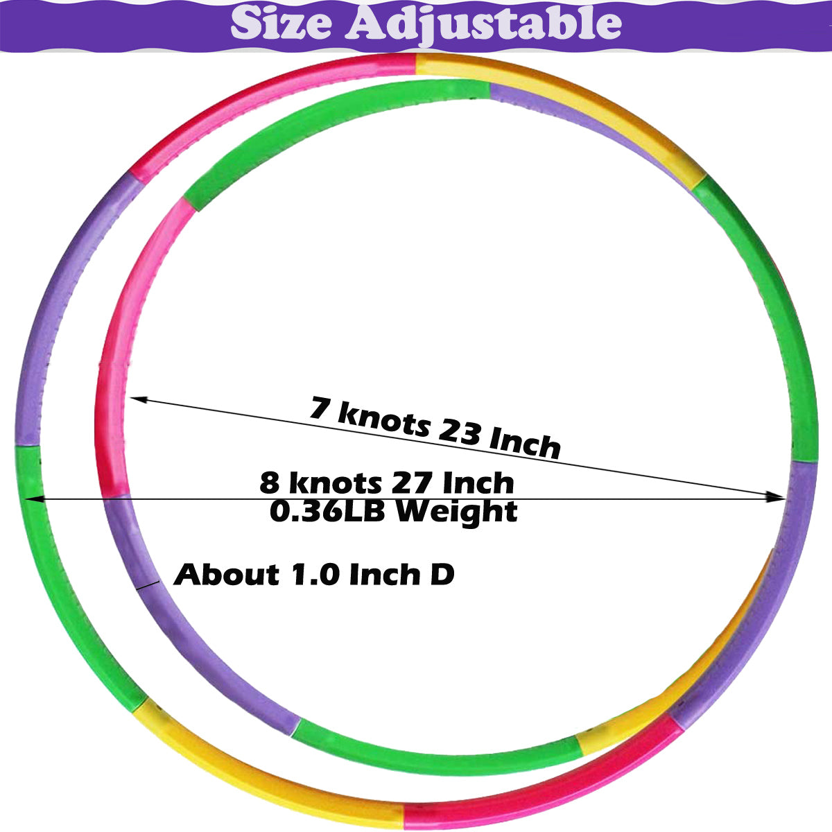 2 Set Detachable Kids Fitness Toy Exercise Hoops W/Backpack for 3-12 Child