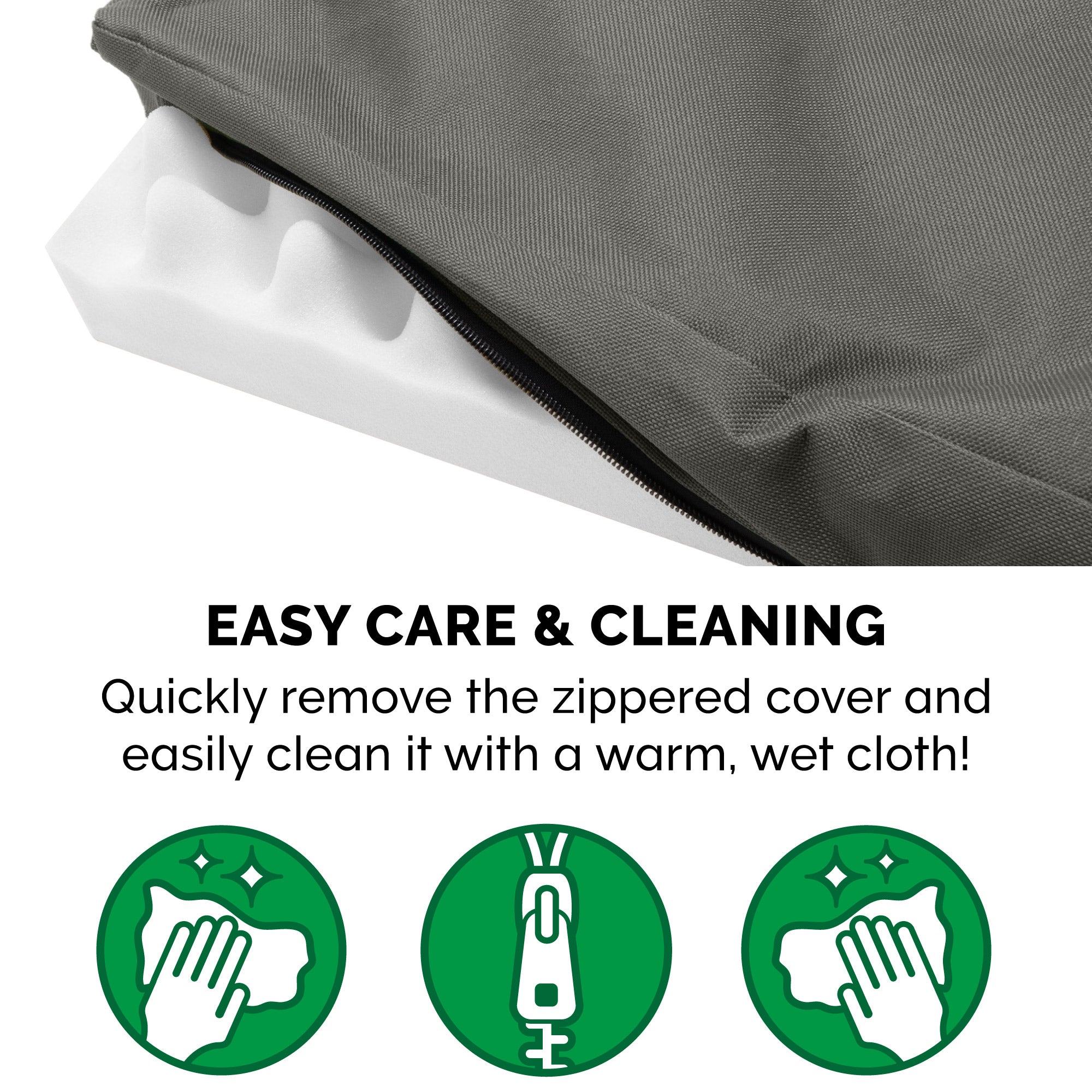 FurHaven Pet Products | Deluxe Orthopedic Oxford Indoor/Outdoor Water-Resistant Pet Bed for Dogs and Cats， Stone Gray， Large