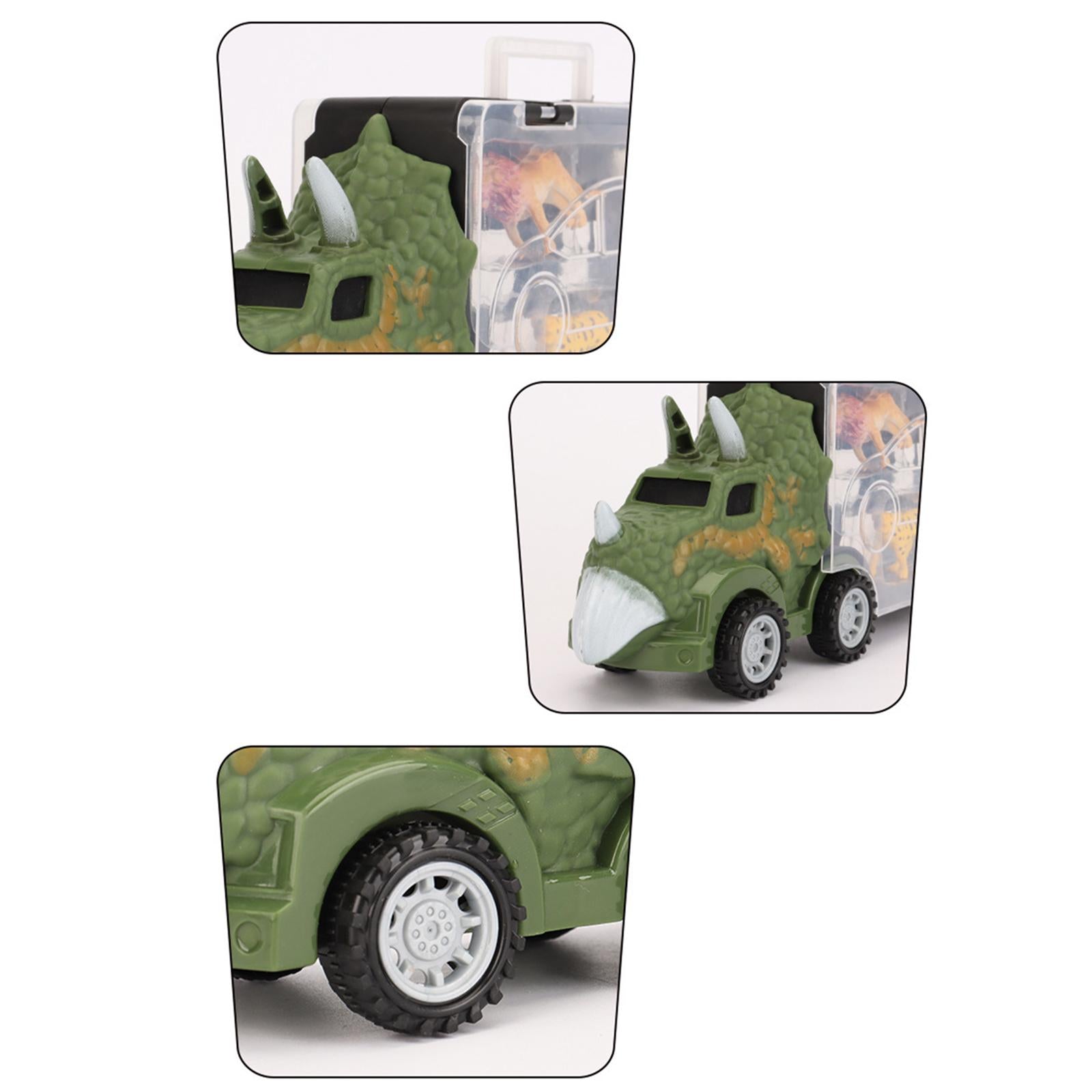 Dinosaur Truck Toy Dinosaur Toy Vehicle Carrier Collectibles Gift Dinosaur Figures Educational Toy for Toddlers Boys Kids - Triceratops