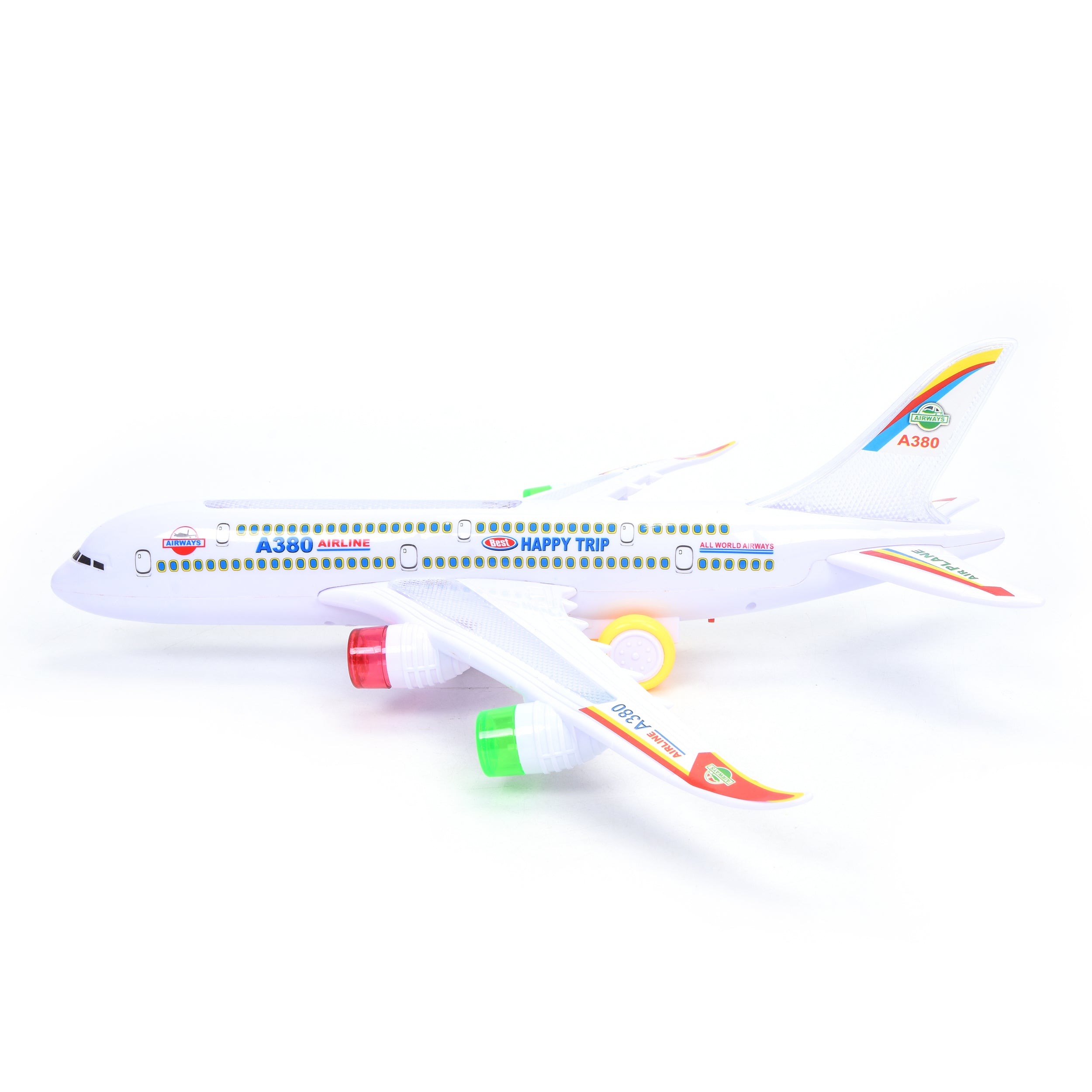 WonderPlay All Aboard! Bump and Go Airplane With Light and Sound - White