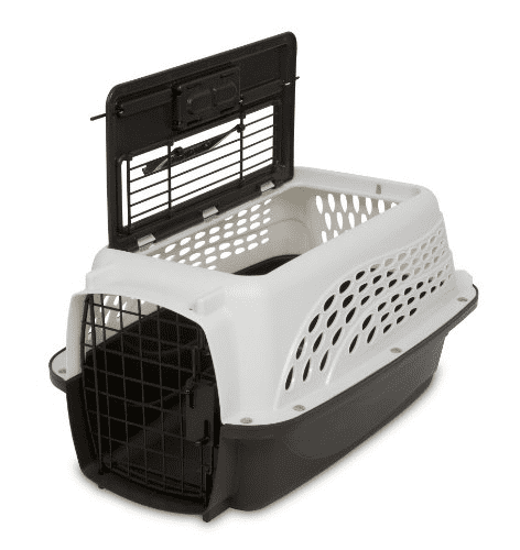 Petmate Double Door Top Load Pet Kennel， White， 19
