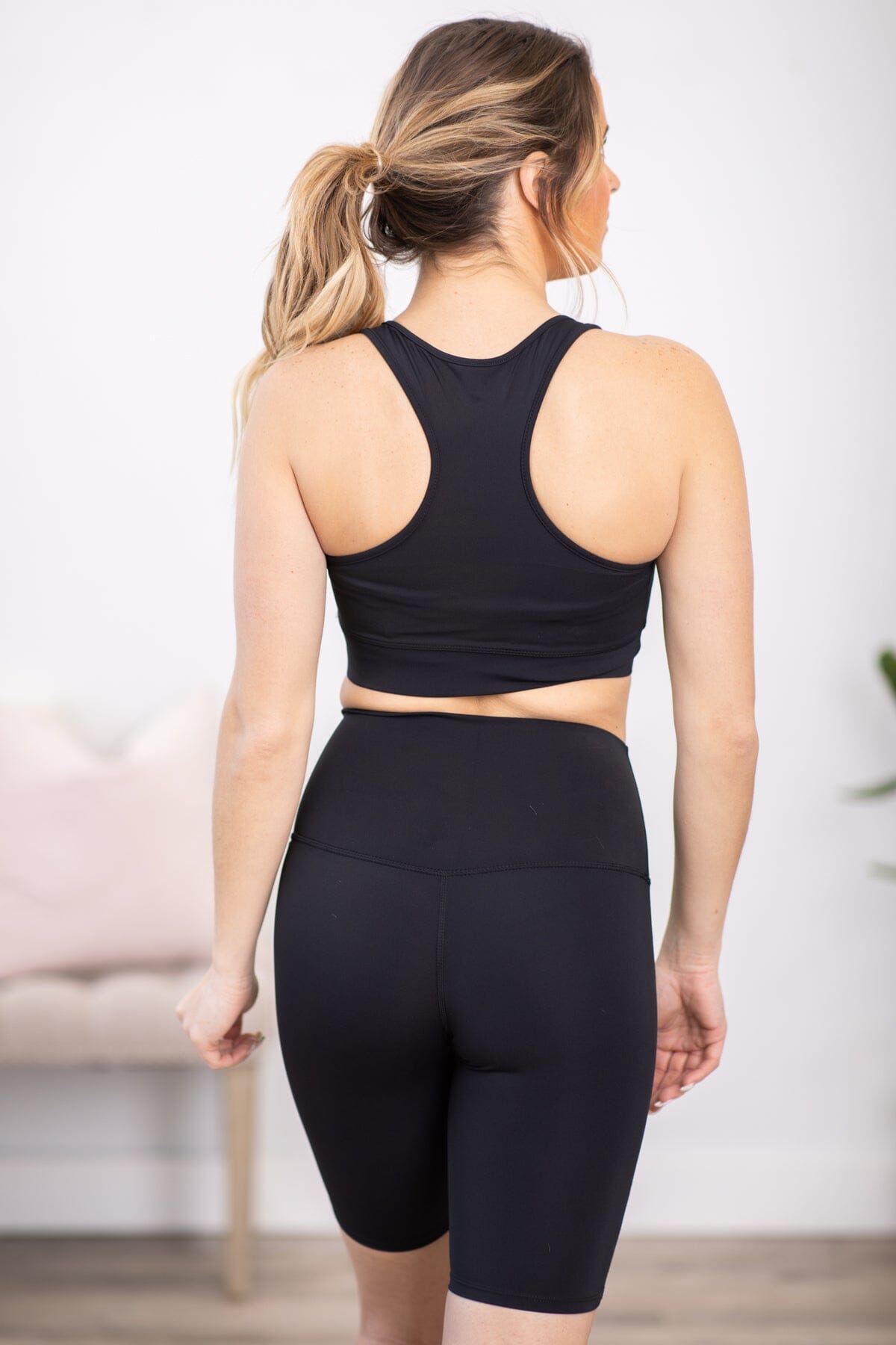 Black Bra and Bike Short Set