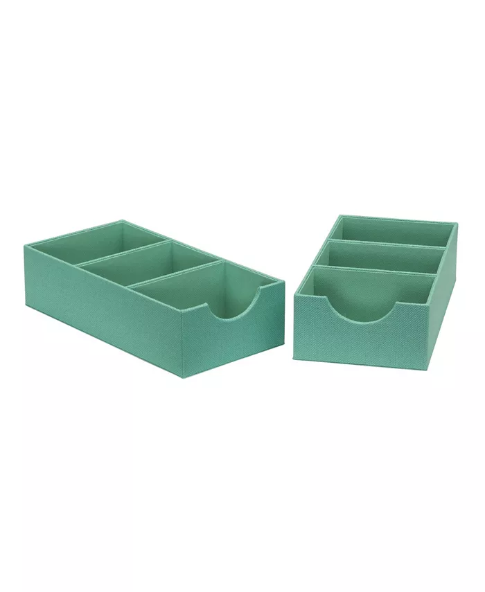 Household Essentials 3-Compartment Drawer Organizers， Set of 2