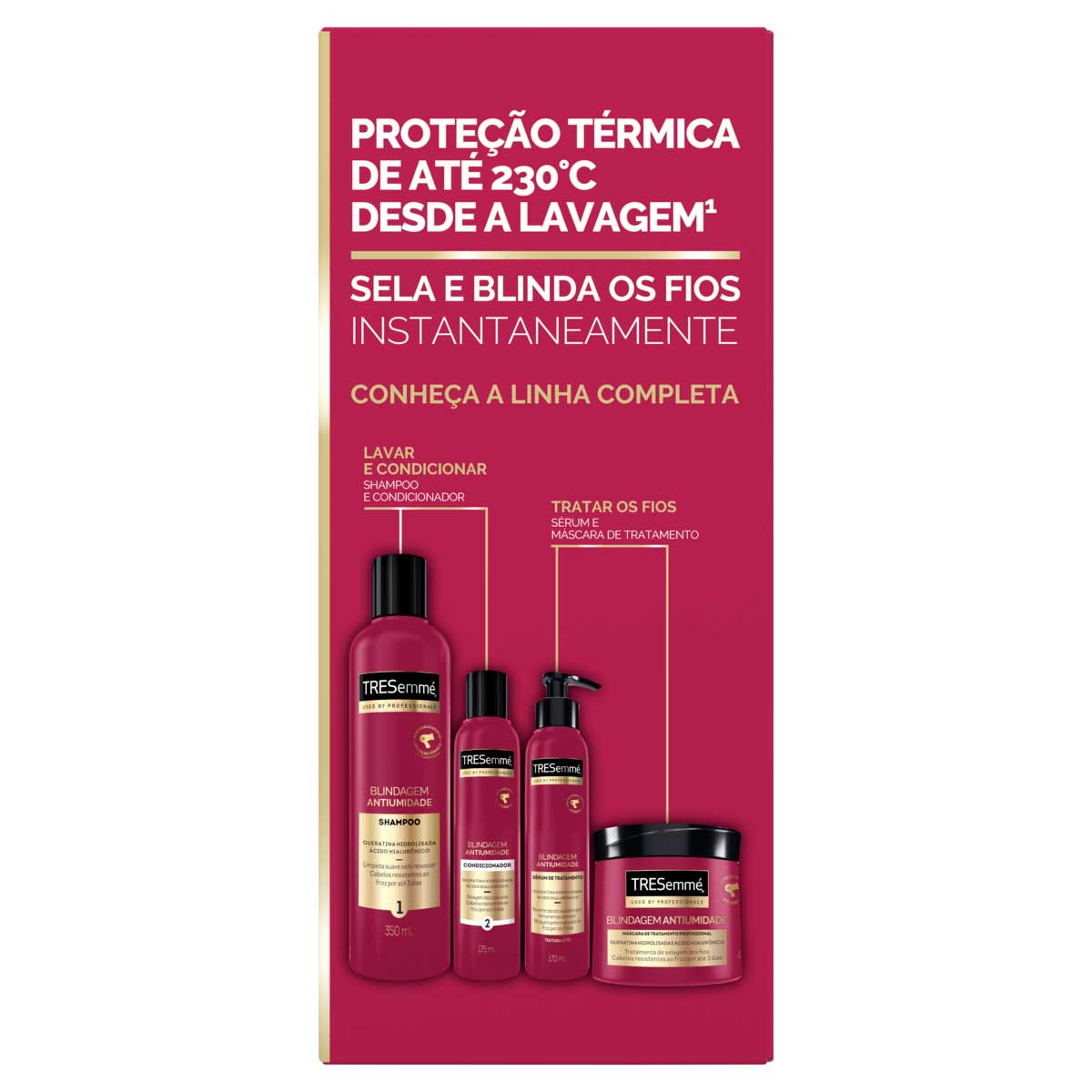 Kit Shampoo 350ml + Condicionador 175ml Tresemme Blindagem Antifrizz
