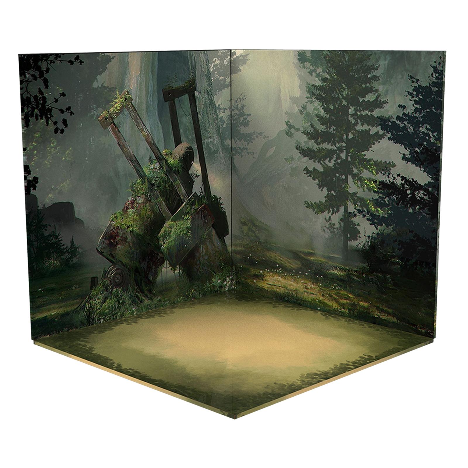 1/12 Backdrop Display Storage Collection Organizer Decoration for Action Figure Dolls， 1:12 Car Display Show Background Forest