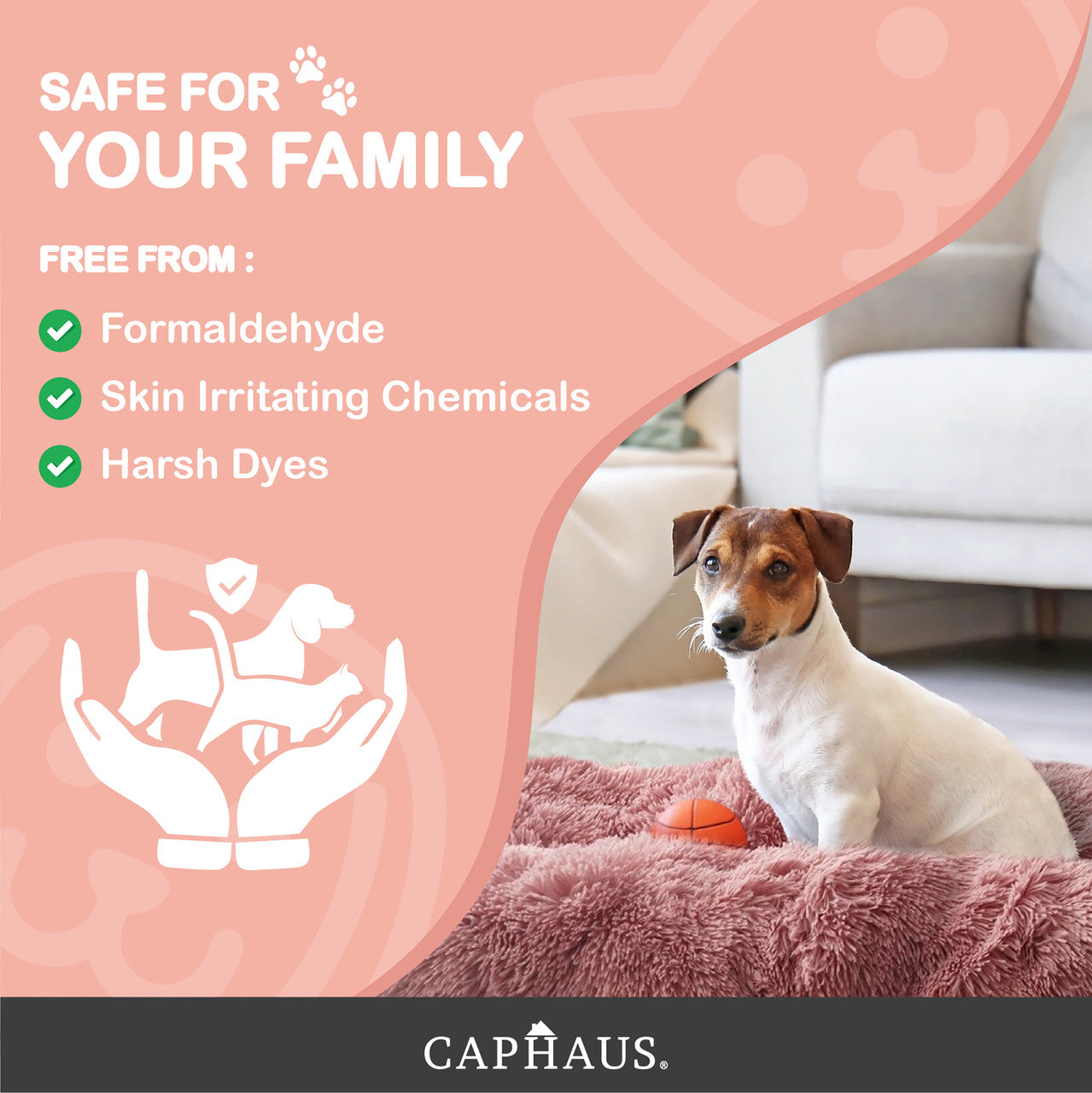 CAPHAUS 32/37 Inch Dog Bolster Couch Bed for Small/Medium/Large Dogs， Orthopedic Cat Bed for Indoor Cats， Calming， Anti-Slip Bottom， Washable， Anti-Anxiety Fluffy Soft Pet Bed in Blue， Brown， Gray