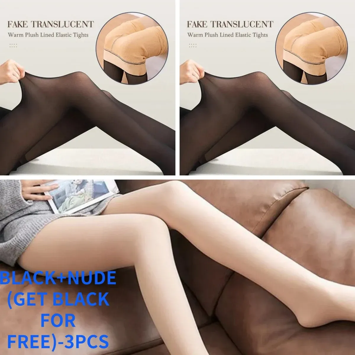 49% OFF🔥🔥-Flawless Legs Fake Translucent Warm Plush Lined Elasti