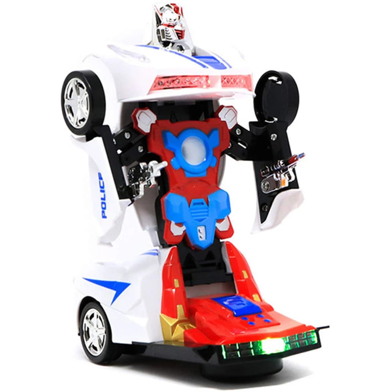 Happy Toys 2-In-1 Transformer Robot Police Car Toy
