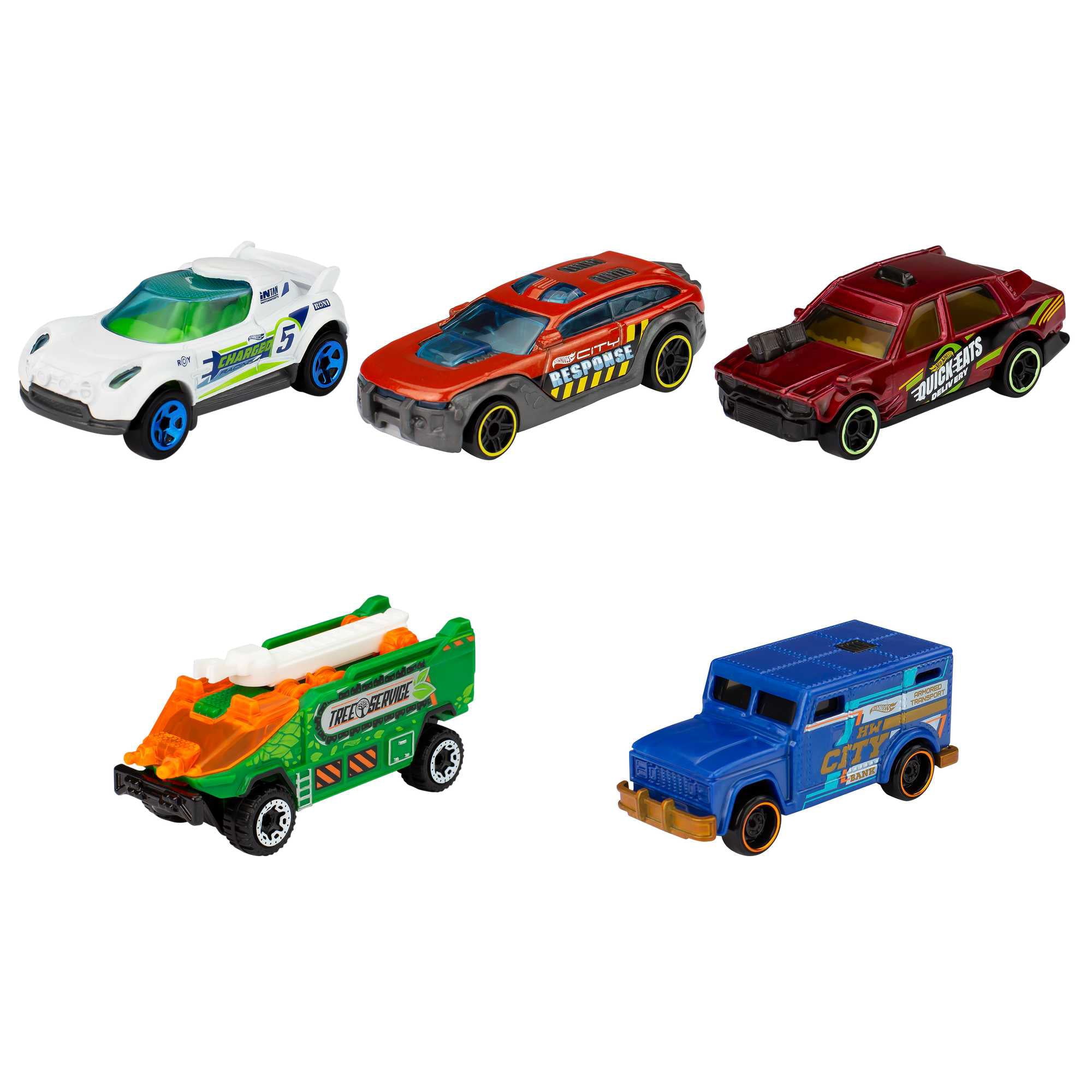 Hot Wheels 5-Car Pack of 1:64 Scale Vehicles， Collectible Toy Cars (Styles May Vary)