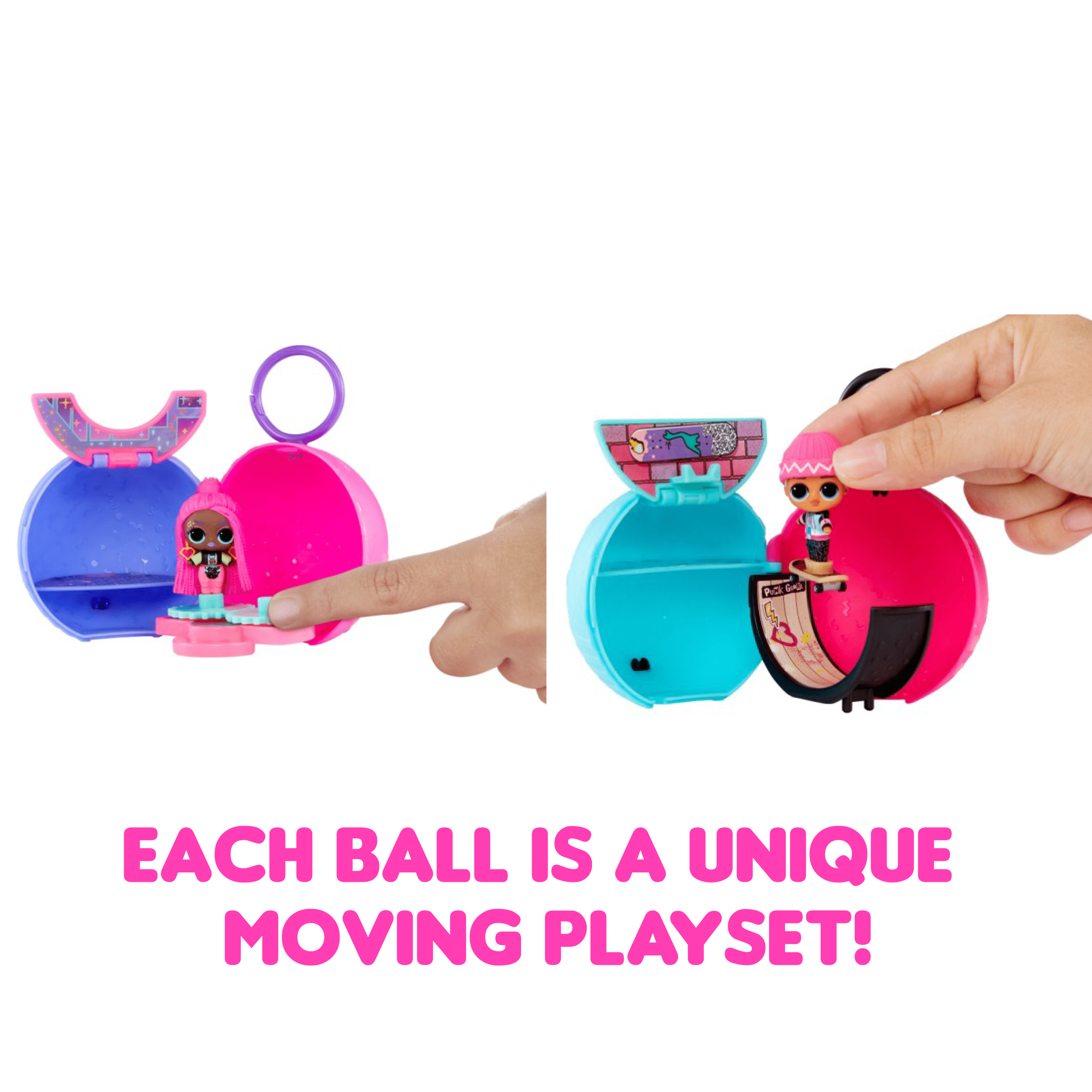 Mini LOL Surprise Move & Groove with Mini OMG Fashion Doll, Surprises, Mini Dolls, Collectible Dolls, Moving Ball Playset- Great Gift for Girls Age 4+