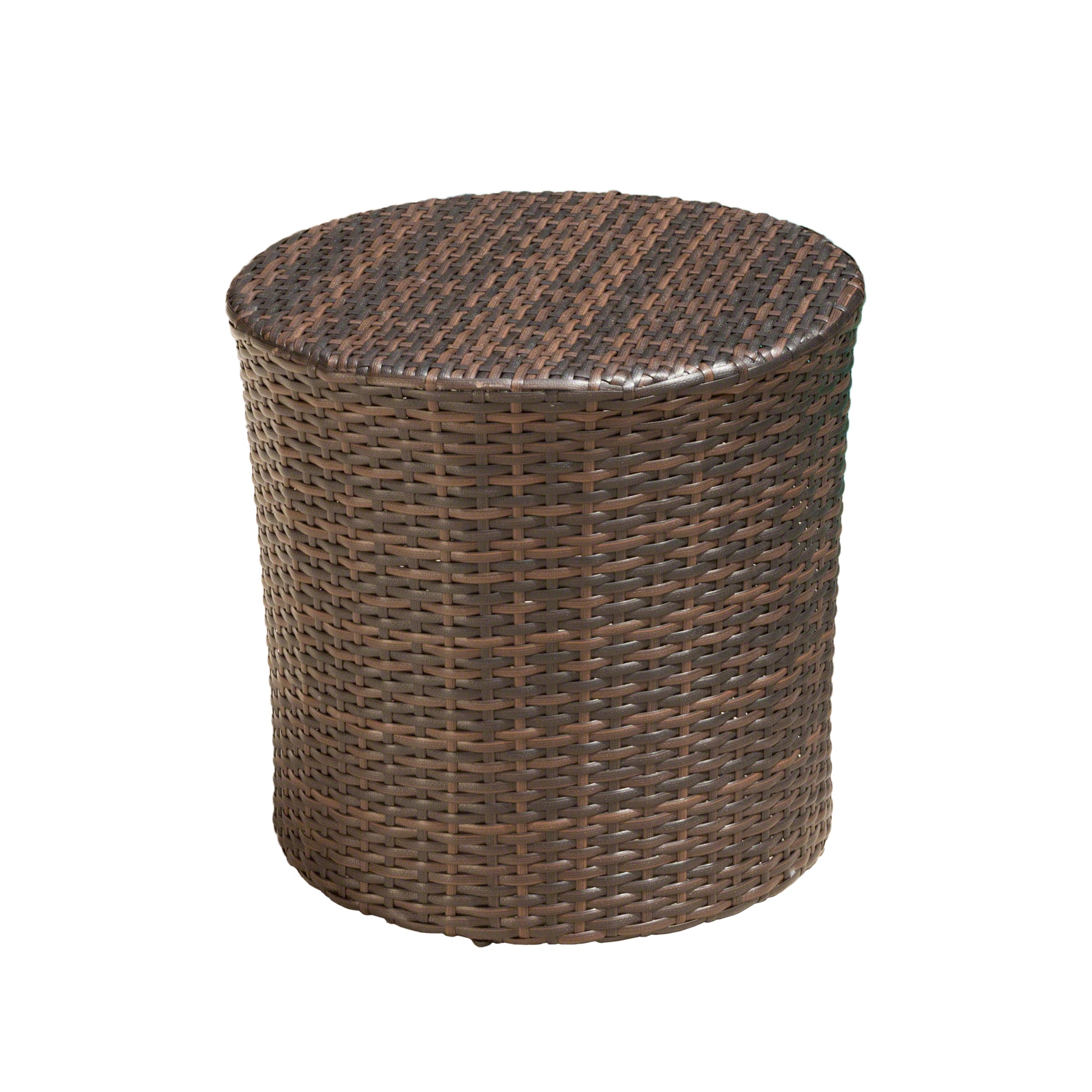 Overton Outdoor Wicker Barrel Side Table