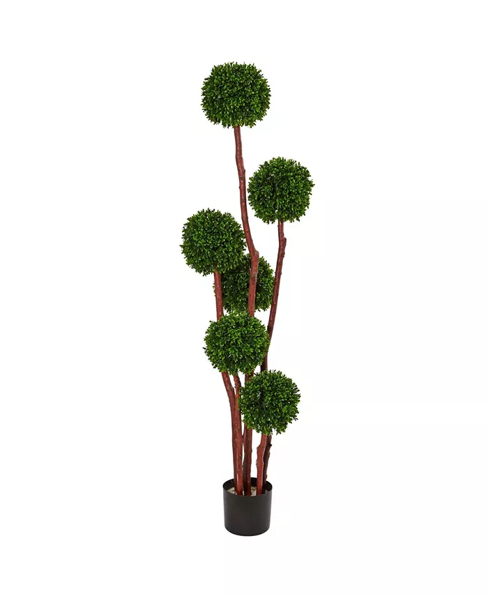 Nearly Natural 5' Boxwood Artificial Indoor Outdoor Tree