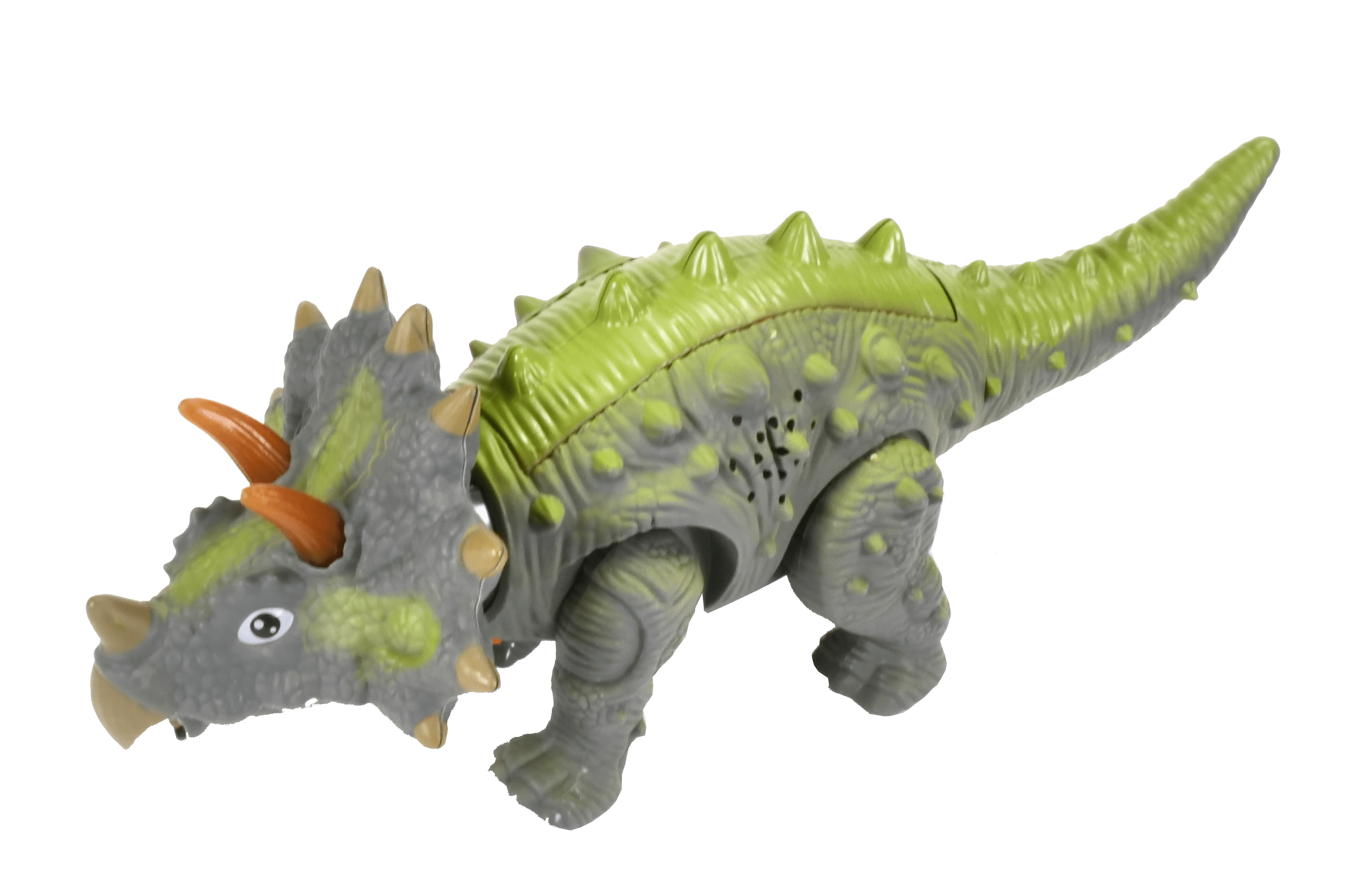Contixo Infrared RC Dinosaur Triceratops Toy for Kids， Walking Roaring Tail Movement Light Up Eyes， DB2