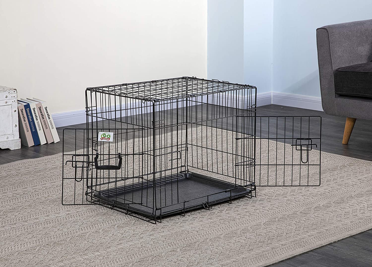 Go Pet Club MLD-19 Foldable Metal Dog Crate; Black