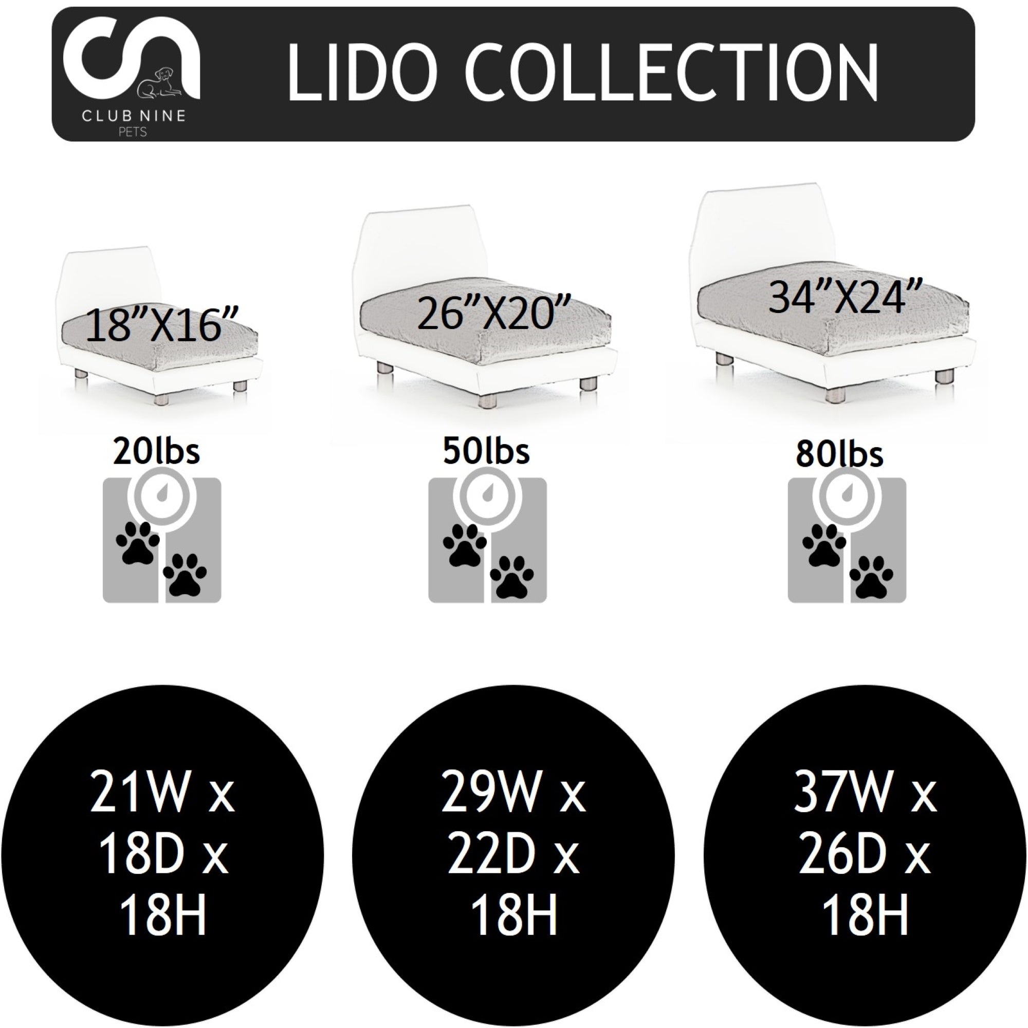 Club Nine Pets Lido Orthopedic Dog Bed， Large， Pewter.