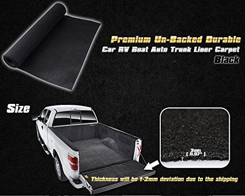 72 inch x78 inch Un-Backed Automotive Body Trunk Door Floor Liner Carpet Durable Black Mat