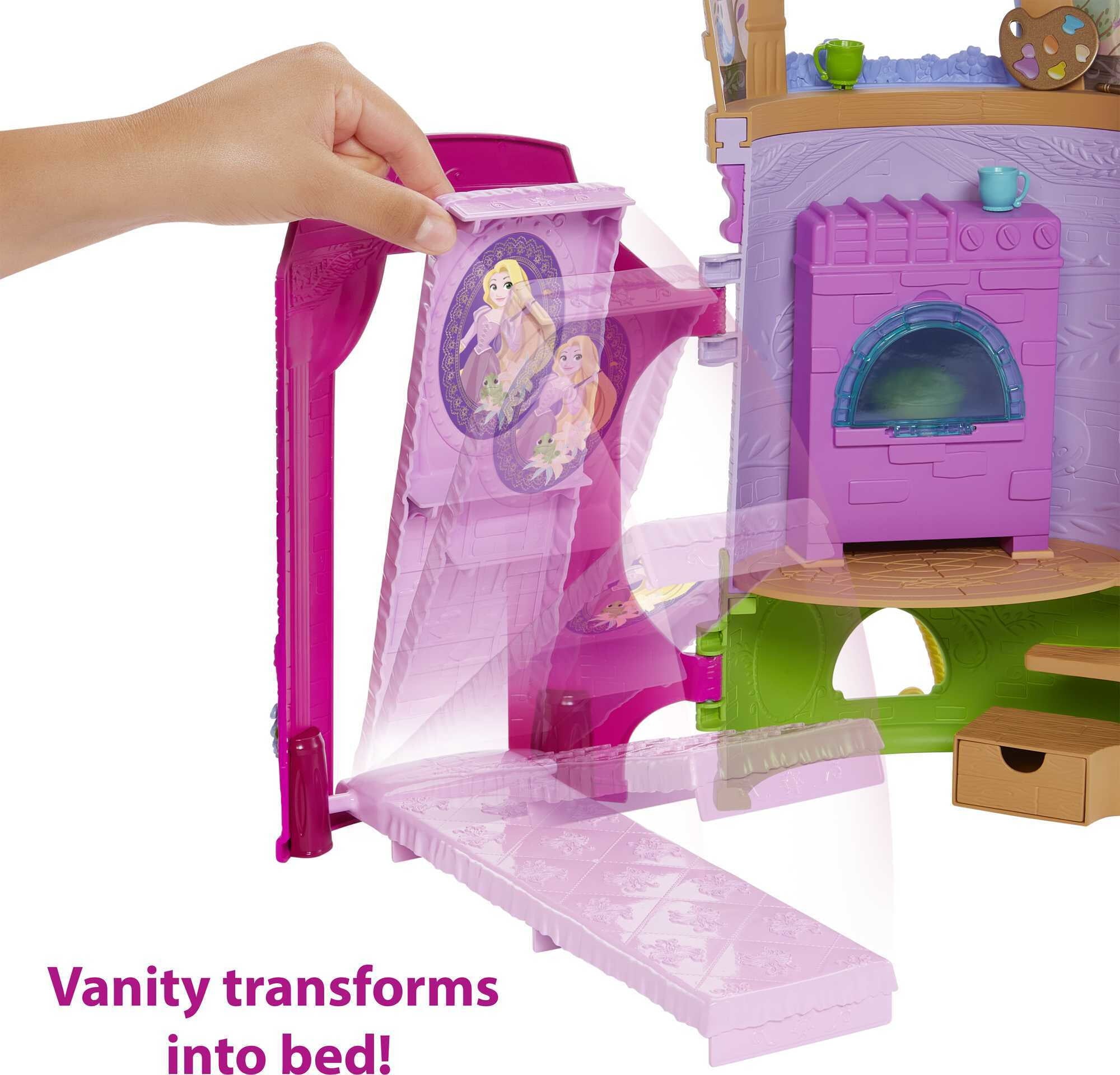 Disney Princess Rapunzel Tower Doll House Playset with Fashion Doll, 6 Play Areas & 15 Accessories