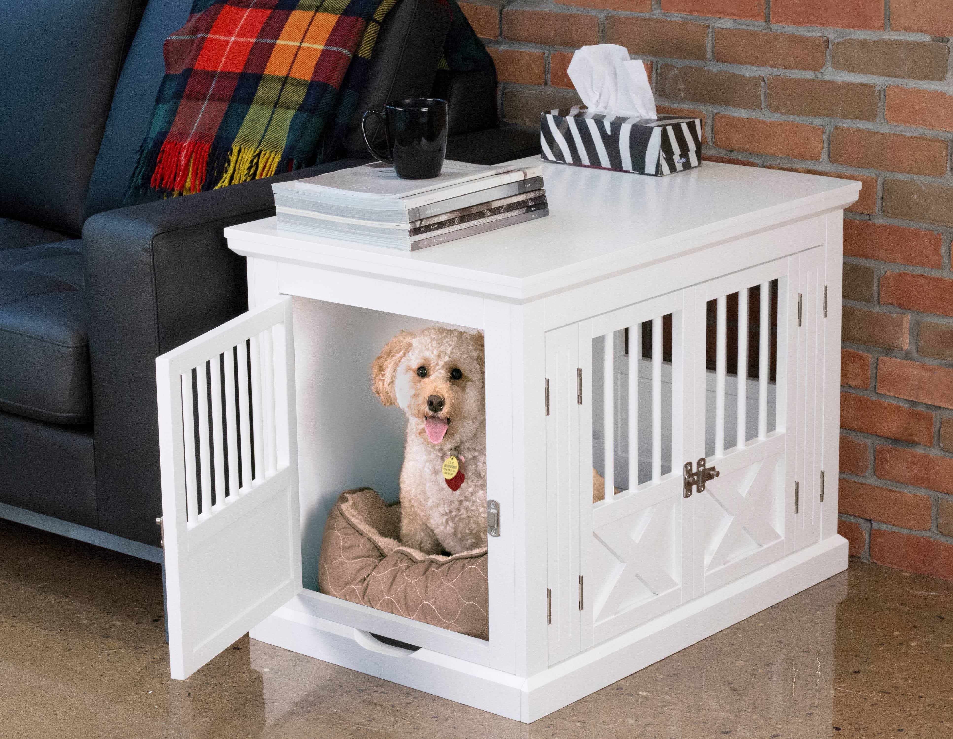Zoovilla Triple Door Dog Crate， White， Medium， 30.63
