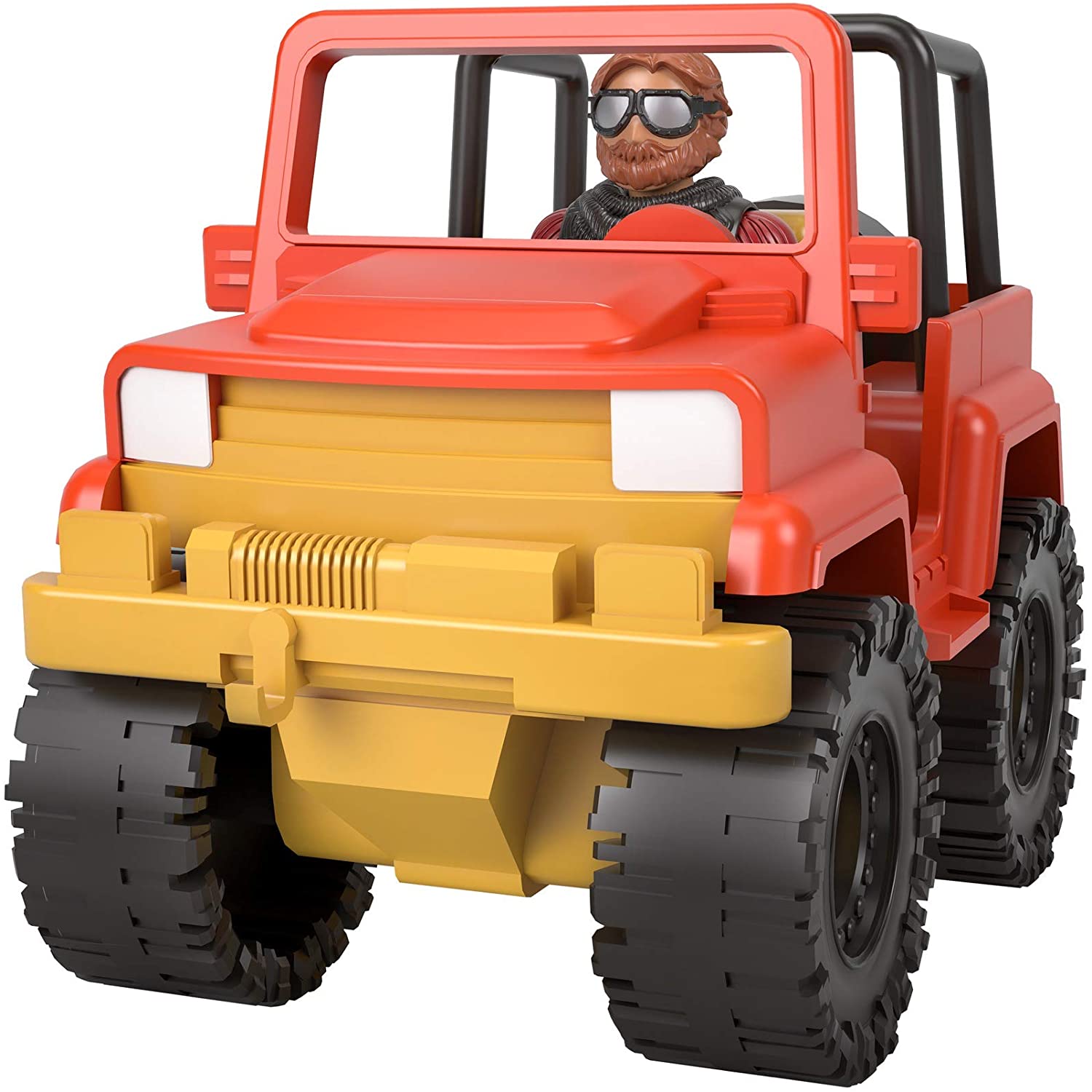 Fisher-Price Imaginext Off-Road Racer， Push-Along Vehicle and Character Figure Set for Preschool Kids Ages 3-8 Years