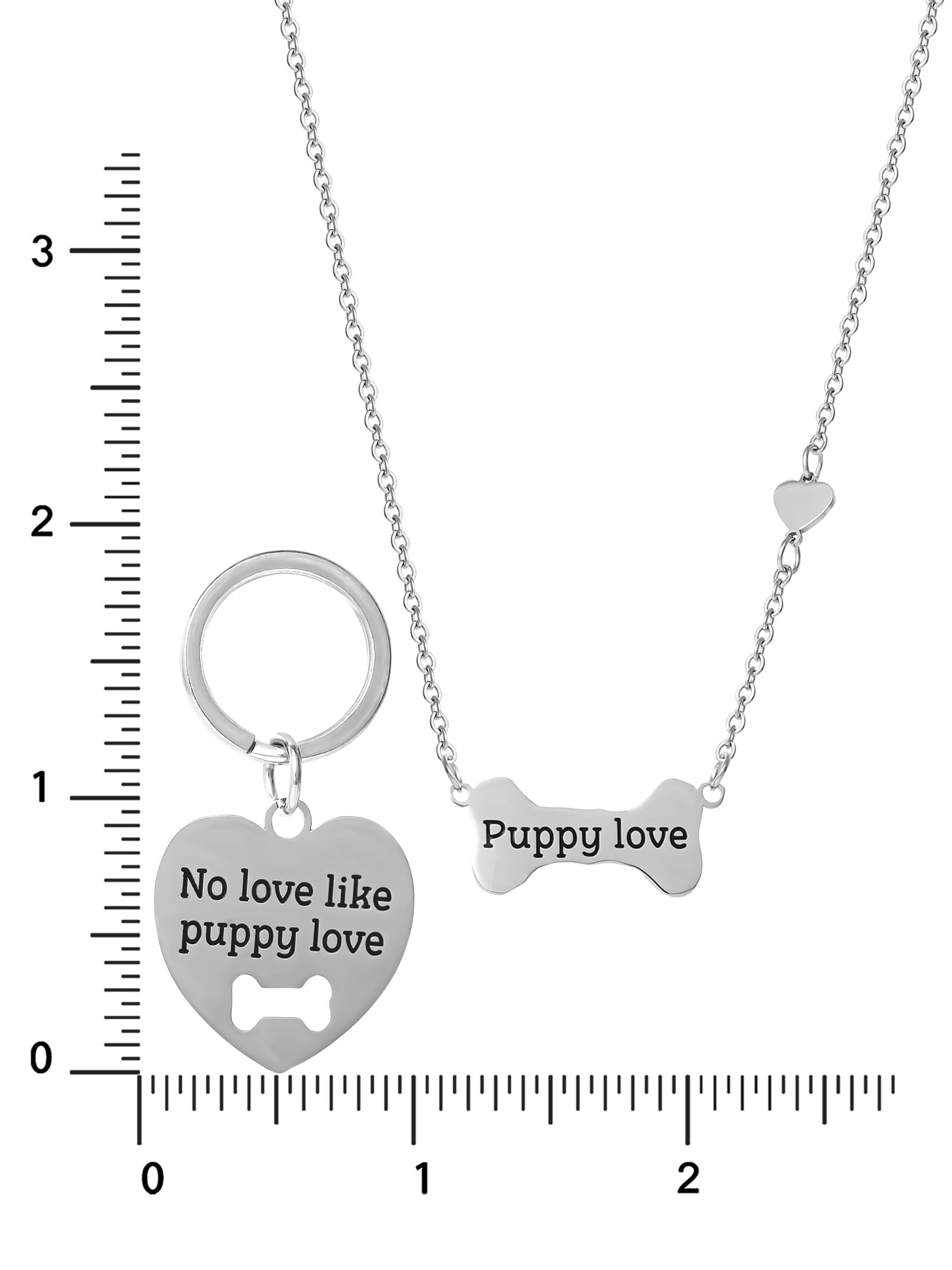 Connections from Hallmark Stainless Steel Dog Puppy Love Tag and Necklace Set