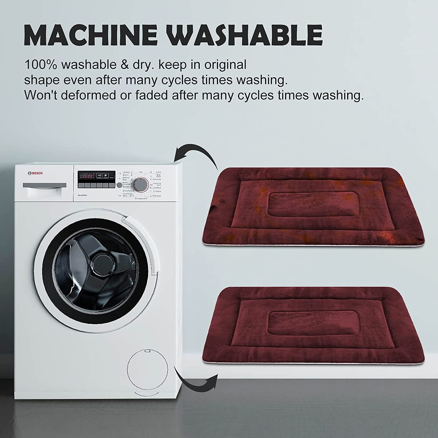 PROCIPE Pet Bed Washable Dog Crate Mat Anti-Slip Kennel Pads 42 inch Red