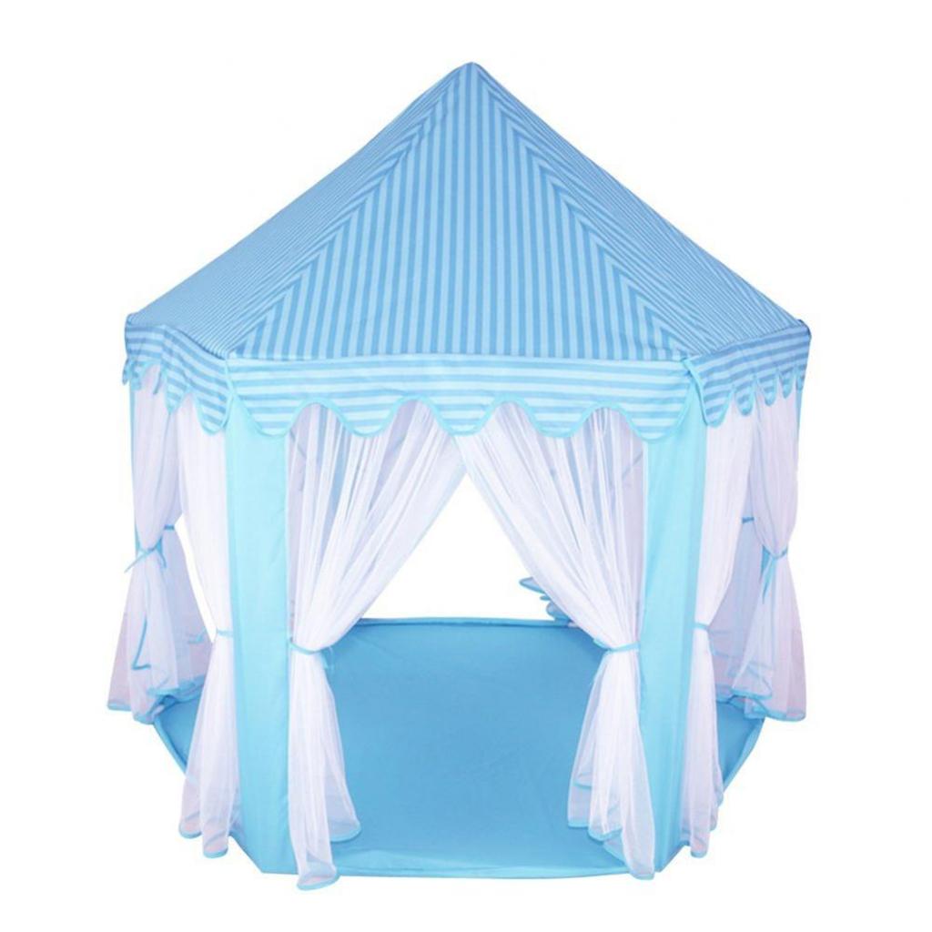 Blue Hexagonal Mat for Princess Castle Playhouse for Girls Children Play Tent Indoor and Outdoor Fun, Home Decor, 140 x 120cm