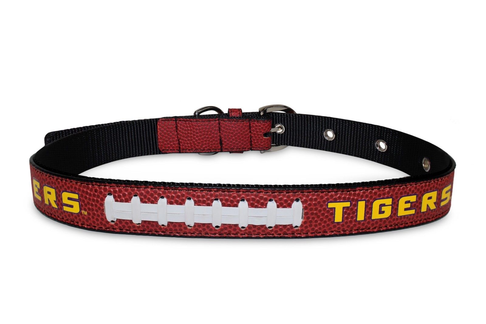 Pets First NCAA College LSU Tigers PREMIUM SPORTY DOG COLLAR， LIMITED EDITION， Best and Toughest Heavy-Duty Dog Collar， Medium