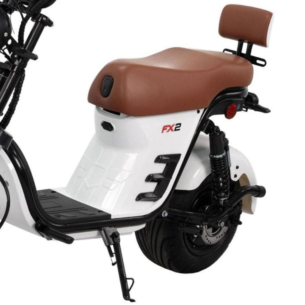 Bicicleta Elétrica Scooter Freio a Disco 1000W 60V Lítio FX2 Branca Duos