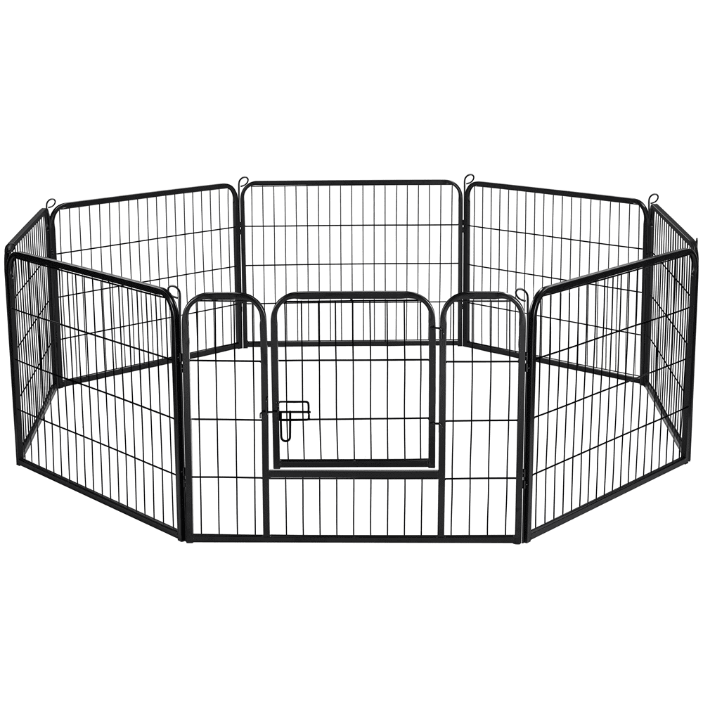 Yaheetech Dog Playpen， Metal， 24''H 8 Panels， Black