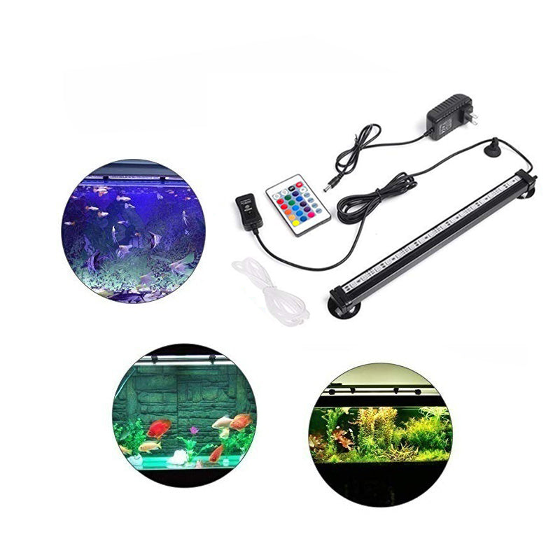 iMeshbean 3.5W Underwater Aquarium Air Bubble LED Light Fish Tank RGB Submersible Lamp + Remote， 10in