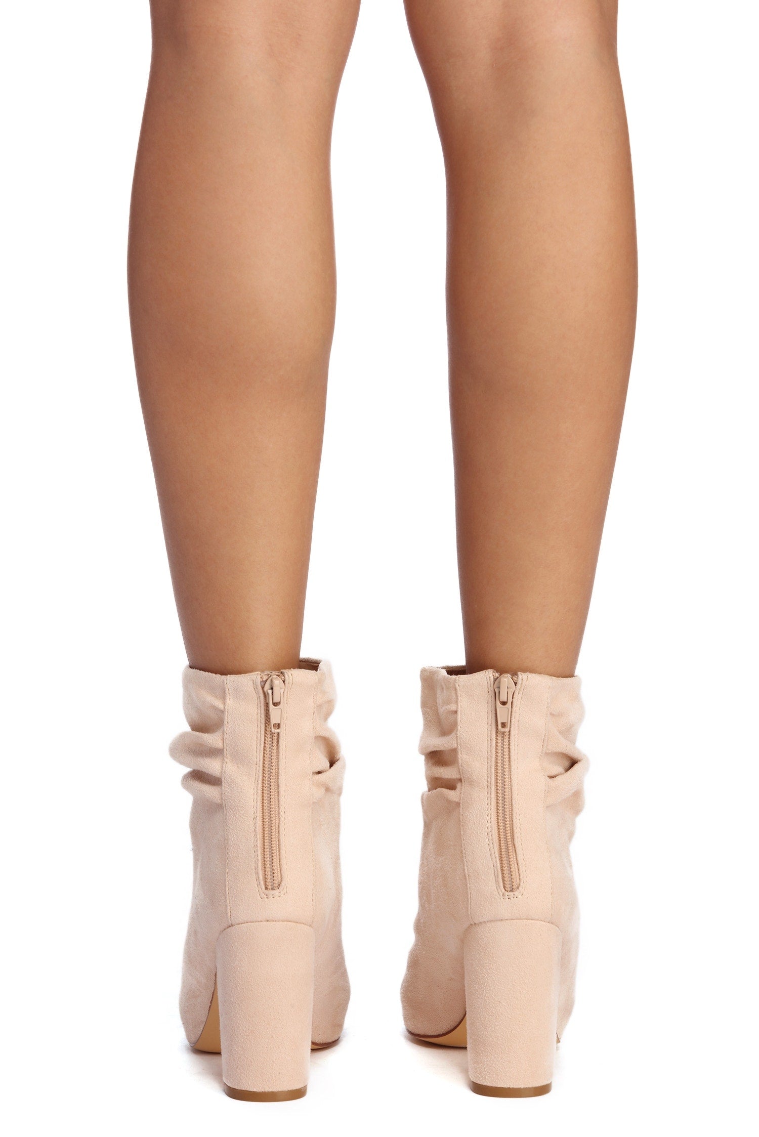 Scrunch Time Open Toe Bootie