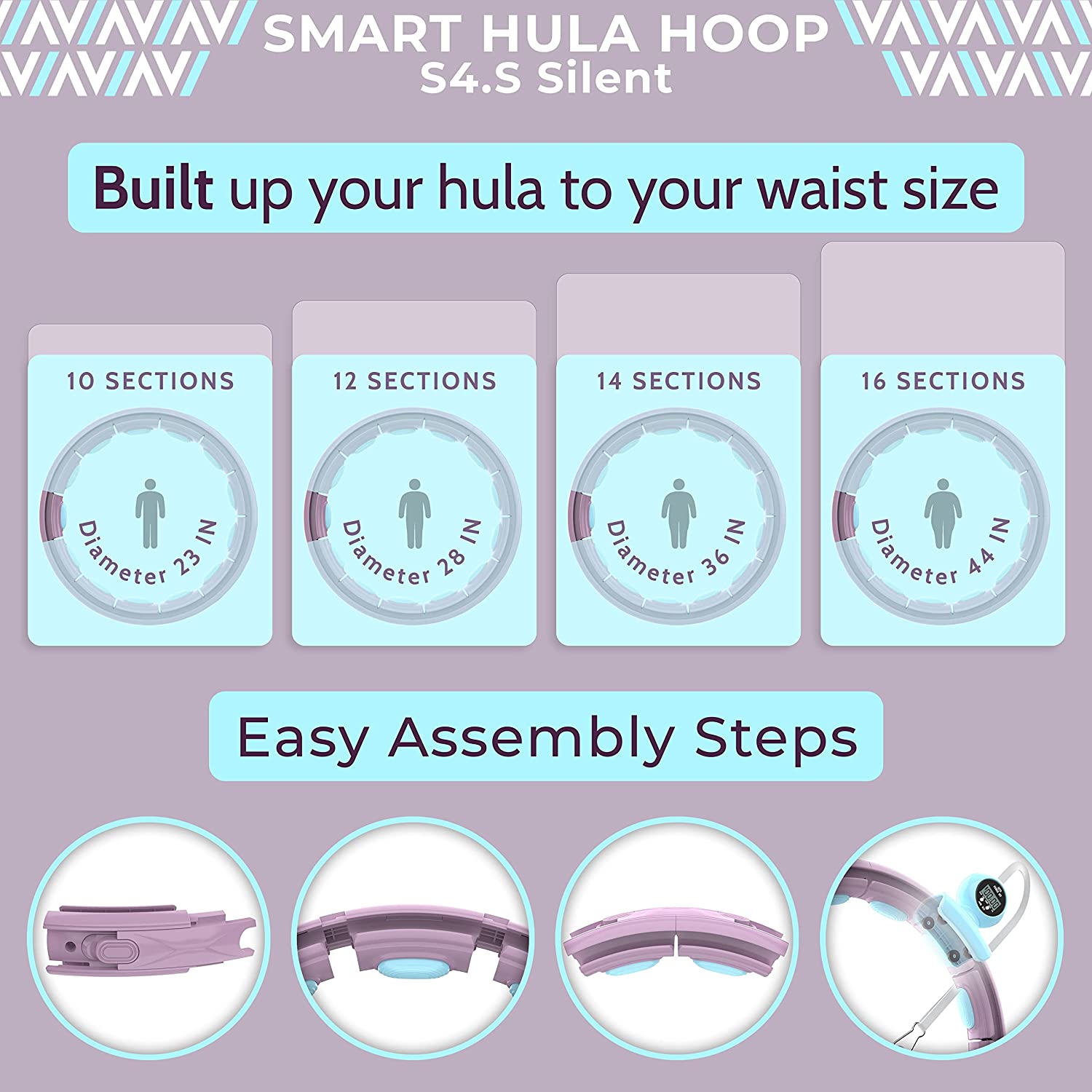 generic Infinity Hoop Smart Weighted Hula Hoop - Smart Hula Hoop Fit- Exercise Hoola Hoop Exercise Equipment- Adult Hula Hoops for Exercise- Hula Hoops for Women Weight Loss