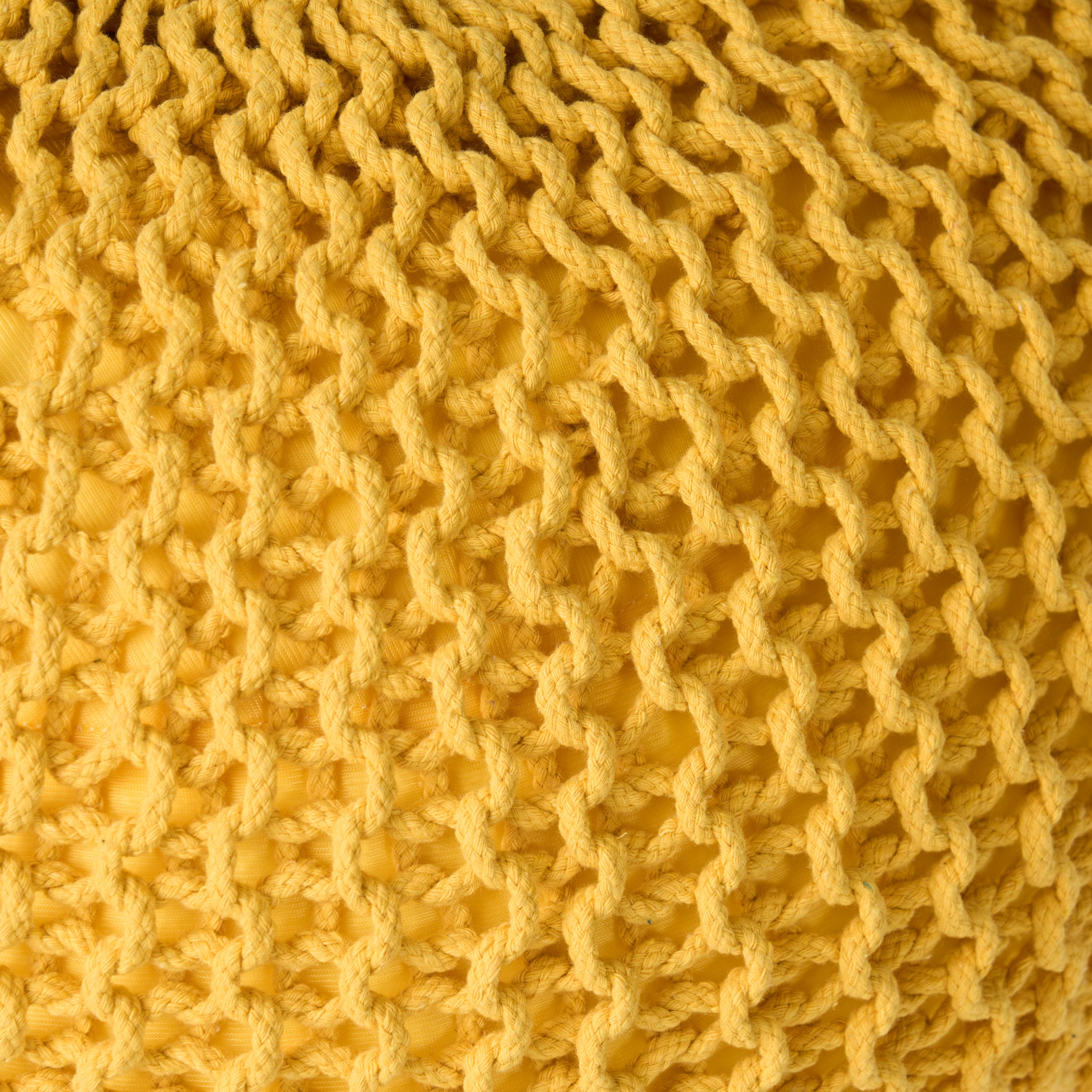 Barwick Modern Knitted Cotton Round Pouf